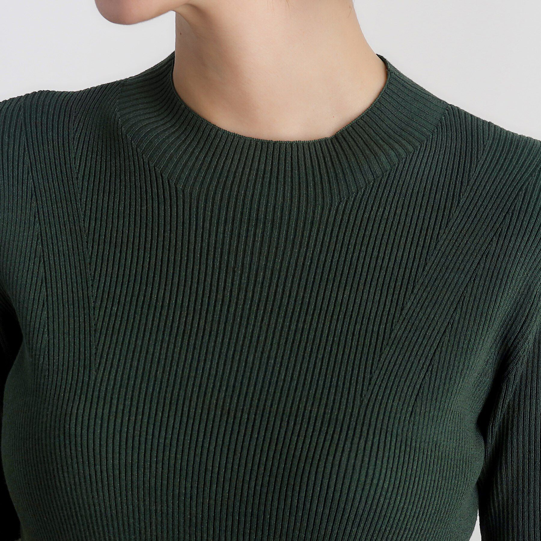 grove「RNドライタッチリブ5分袖プルオーバー」|ニット・セーター|