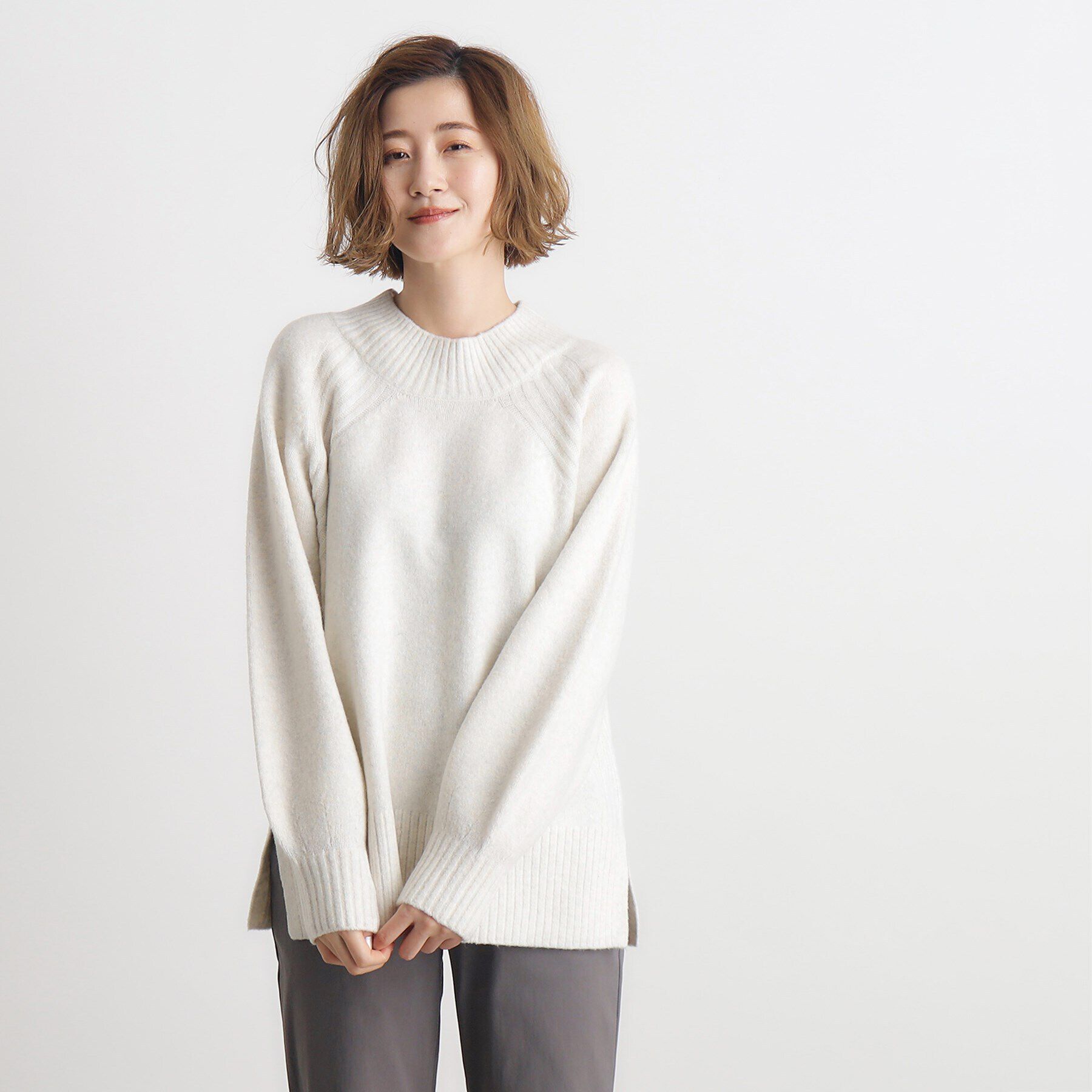 grove「【洗える】ミルドライクウール混天竺プルオーバー」|ニット・セーター|