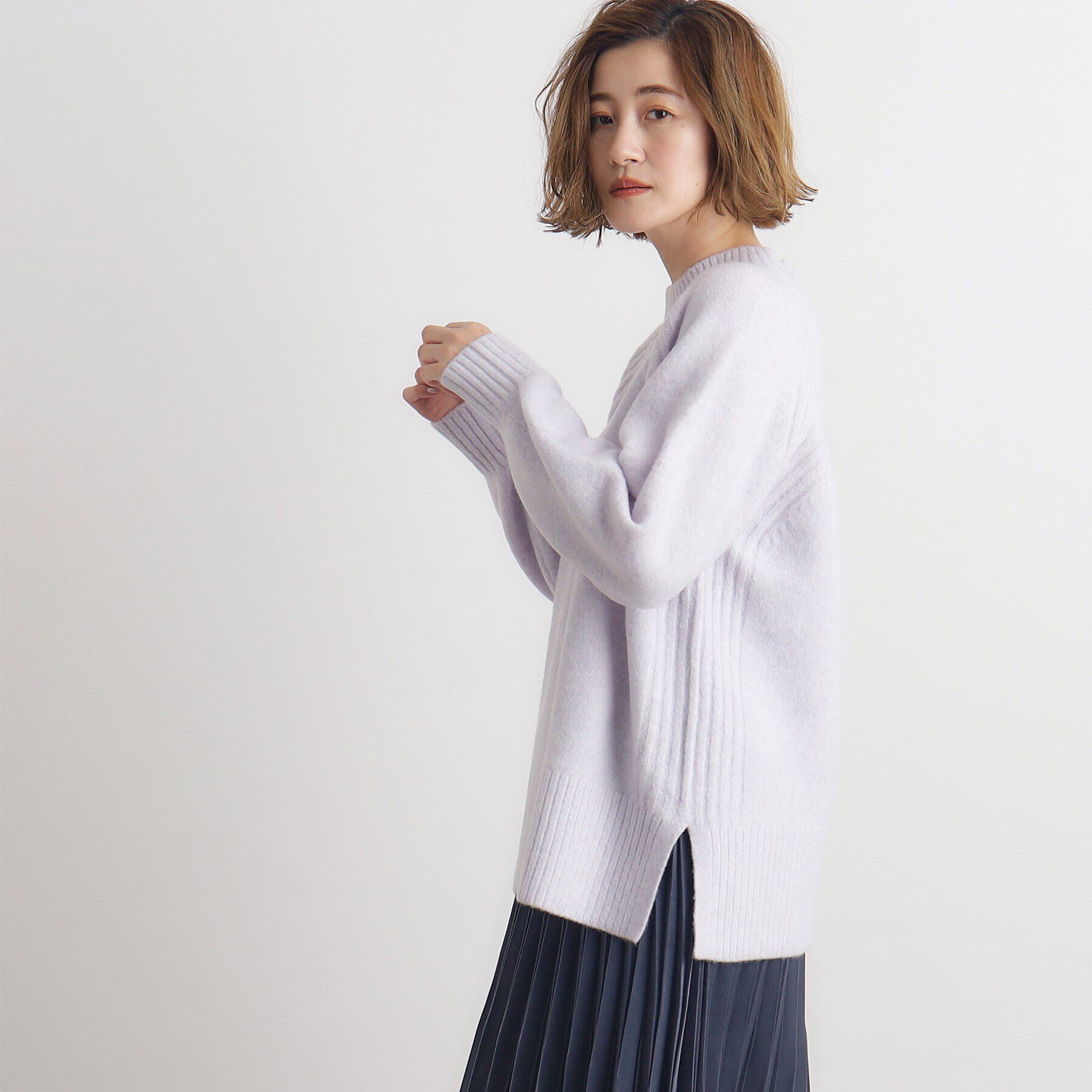grove「【洗える】ミルドライクウール混天竺プルオーバー」|ニット・セーター|