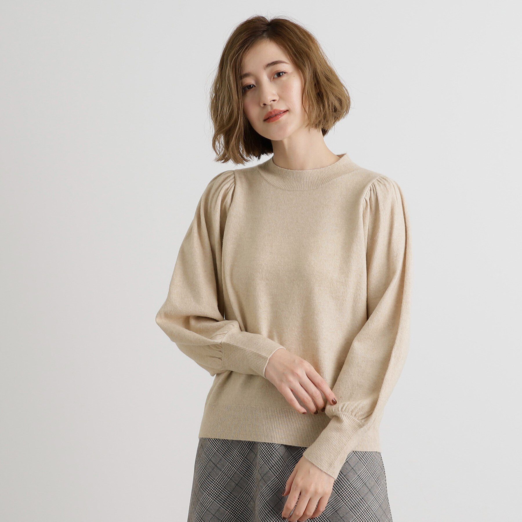 grove「ウールブレンドボリュームスリーブニット」|ニット・セーター|