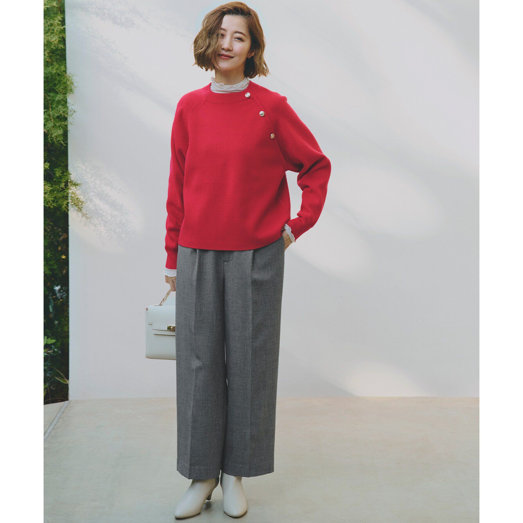 grove「肩釦ラグランスリーブプルオーバー」|ニット・セーター|