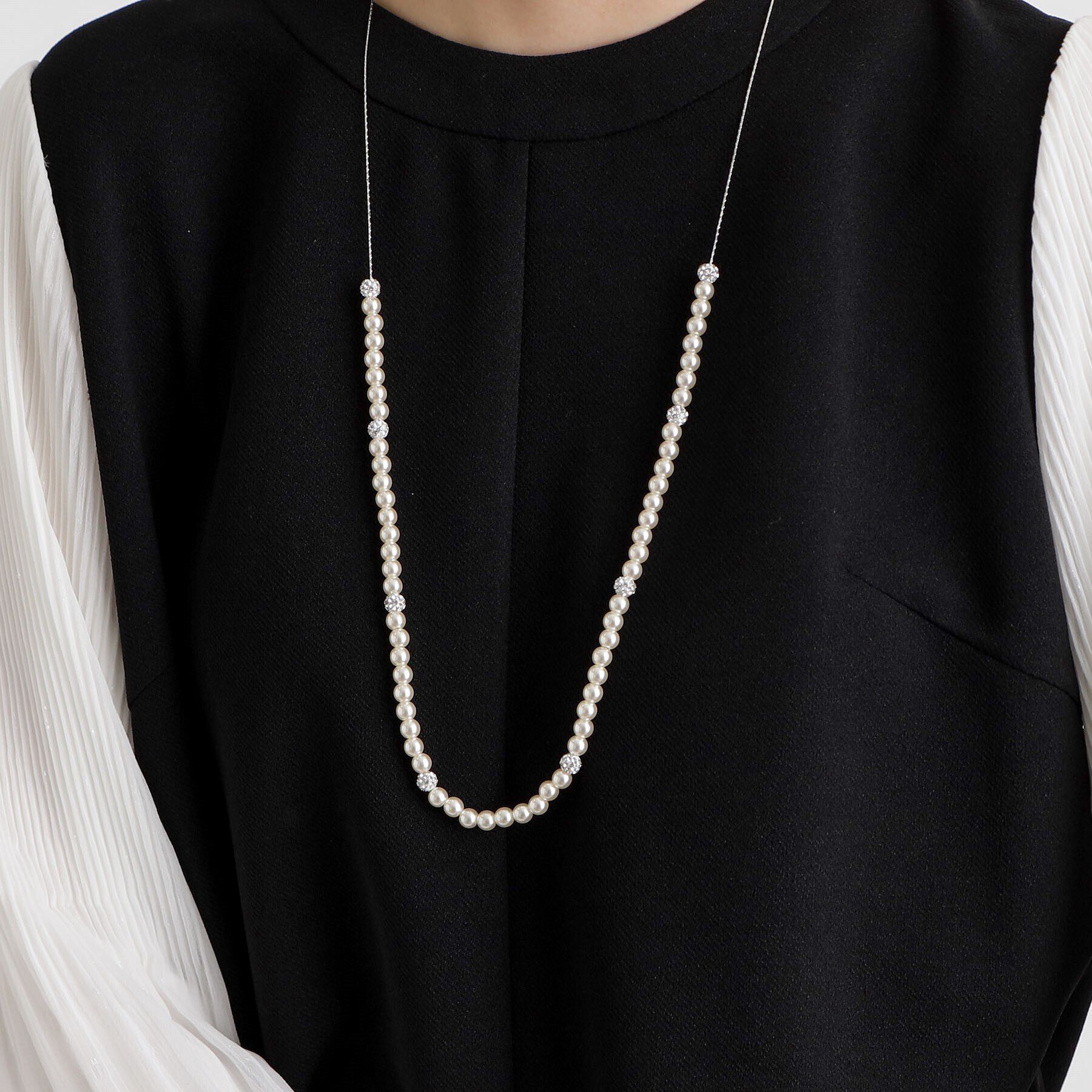 grove「フェイクパールパヴェネックレス【2WAY/入卒対応可】」|ネックレス|