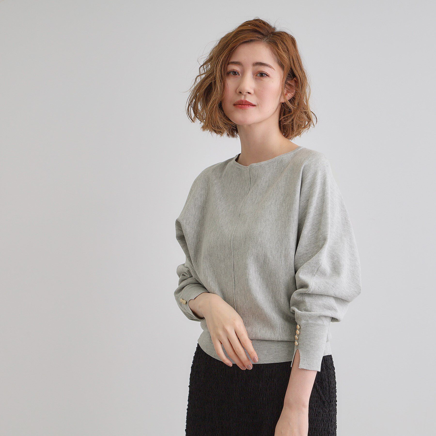 grove「【MW／抗ピル】センターシームドルマンプルオーバー」|ニット・セーター|