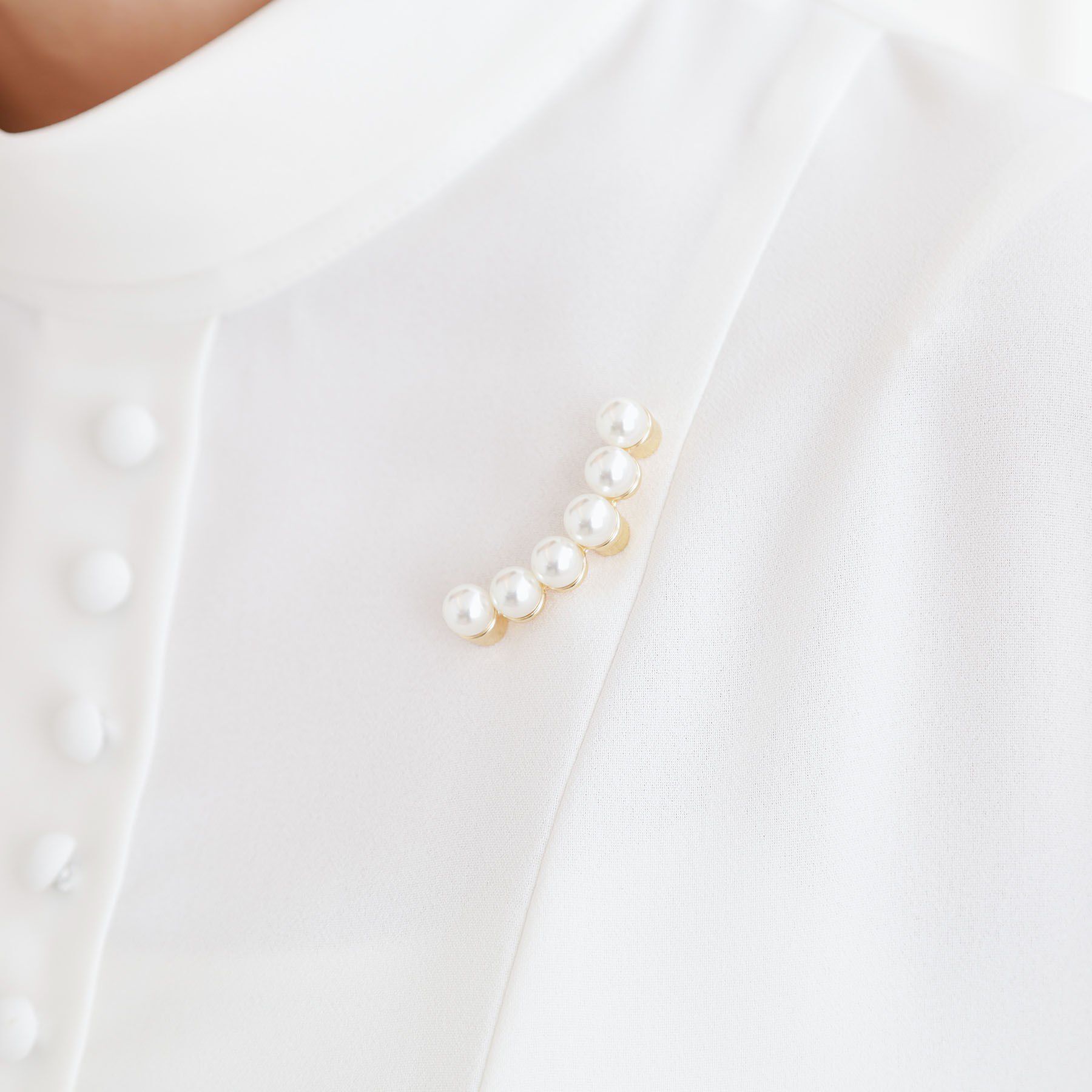 grove「マグネットRラインパール調ブローチ」|ブローチ・コサージュ|