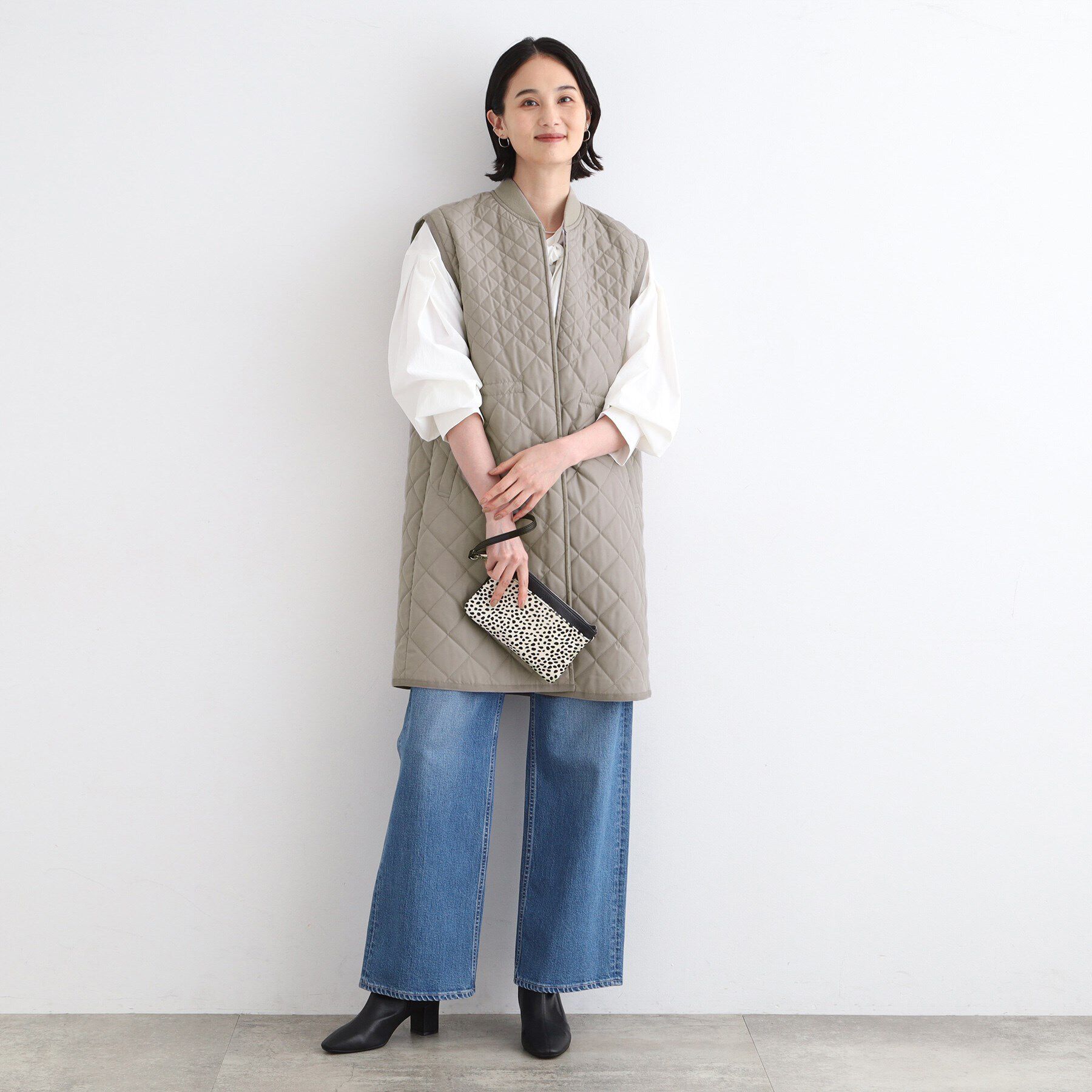 INDIVI「【2WAY/袖取り外し可能】グラデーションキルトロングコート」|ダウン|