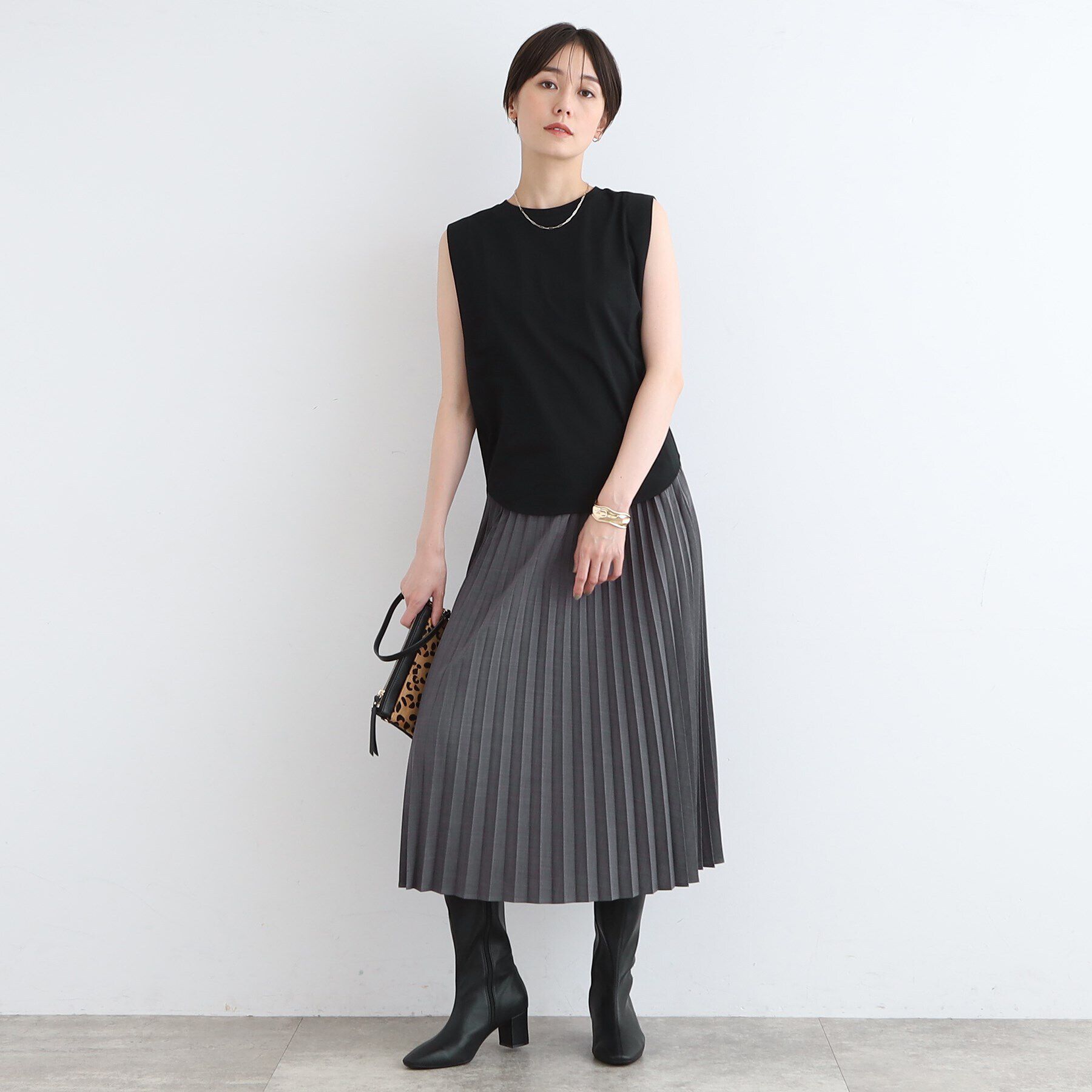 INDIVI「【洗える／リバーシブル】シフォンプリーツ スカート」|スカート|