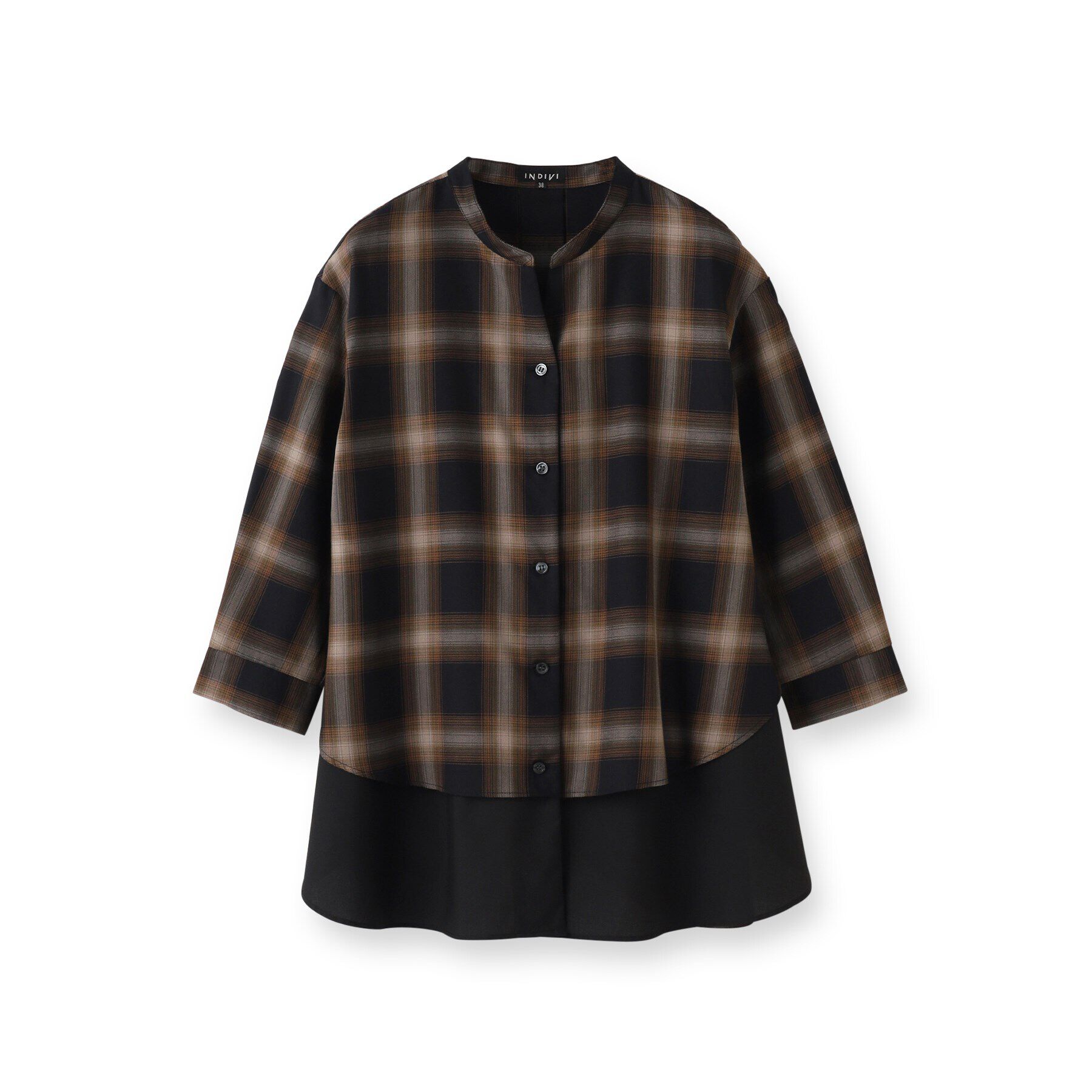 INDIVI「【洗える/チェック柄/UVケア/吸水速乾】レイヤードデザインブラウス」|シャツ・ブラウス|