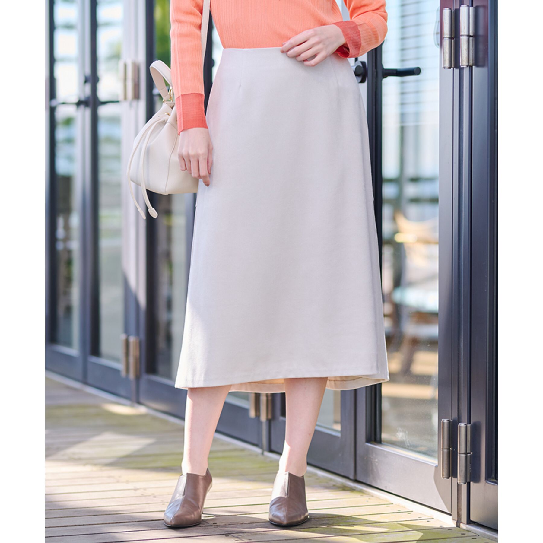 INDIVI「【洗える／UVケア】スエード調フレアスカート」|スカート|