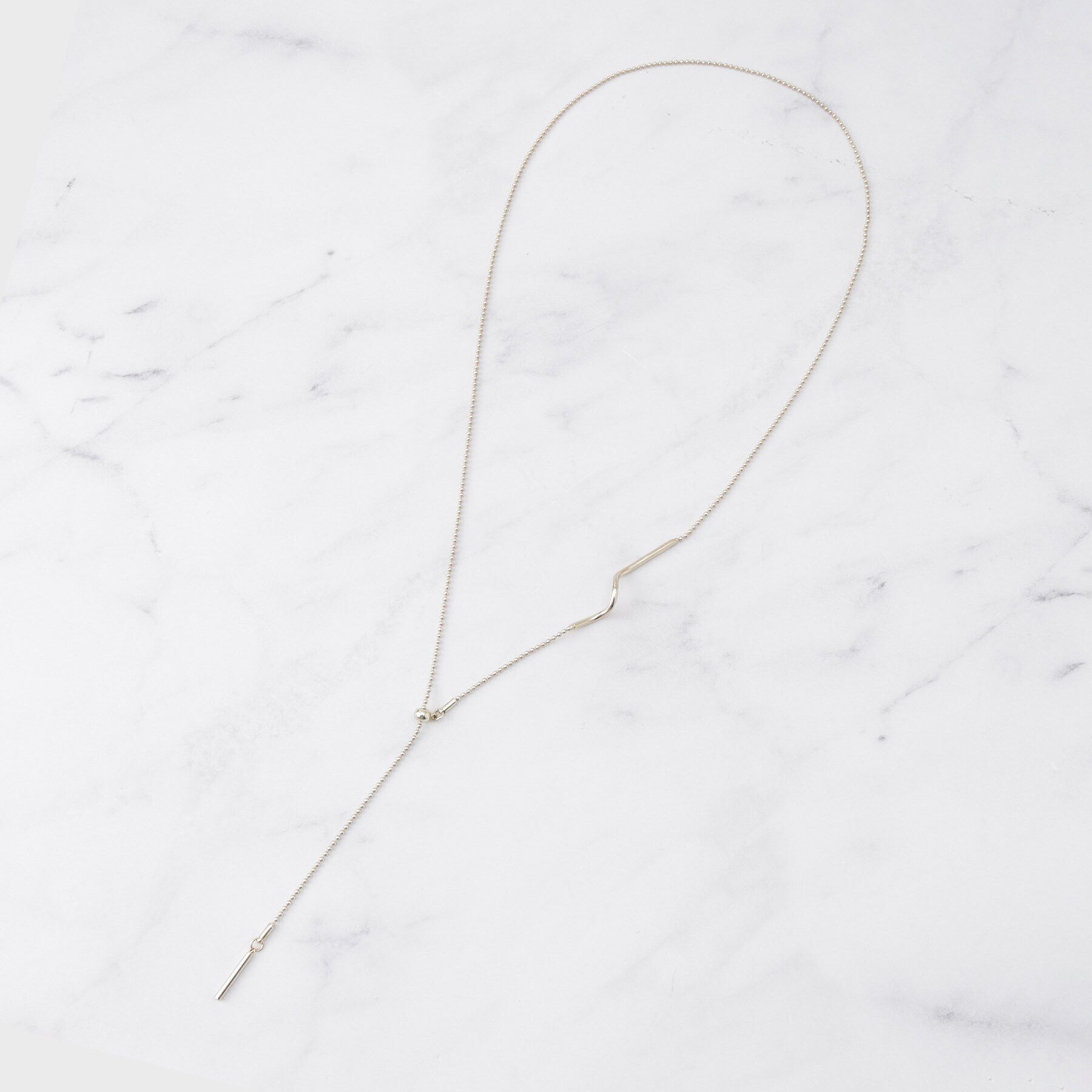 INDIVI「【フリードロップ／2WAY／Y字】ひねりパーツネックレス」|ネックレス|