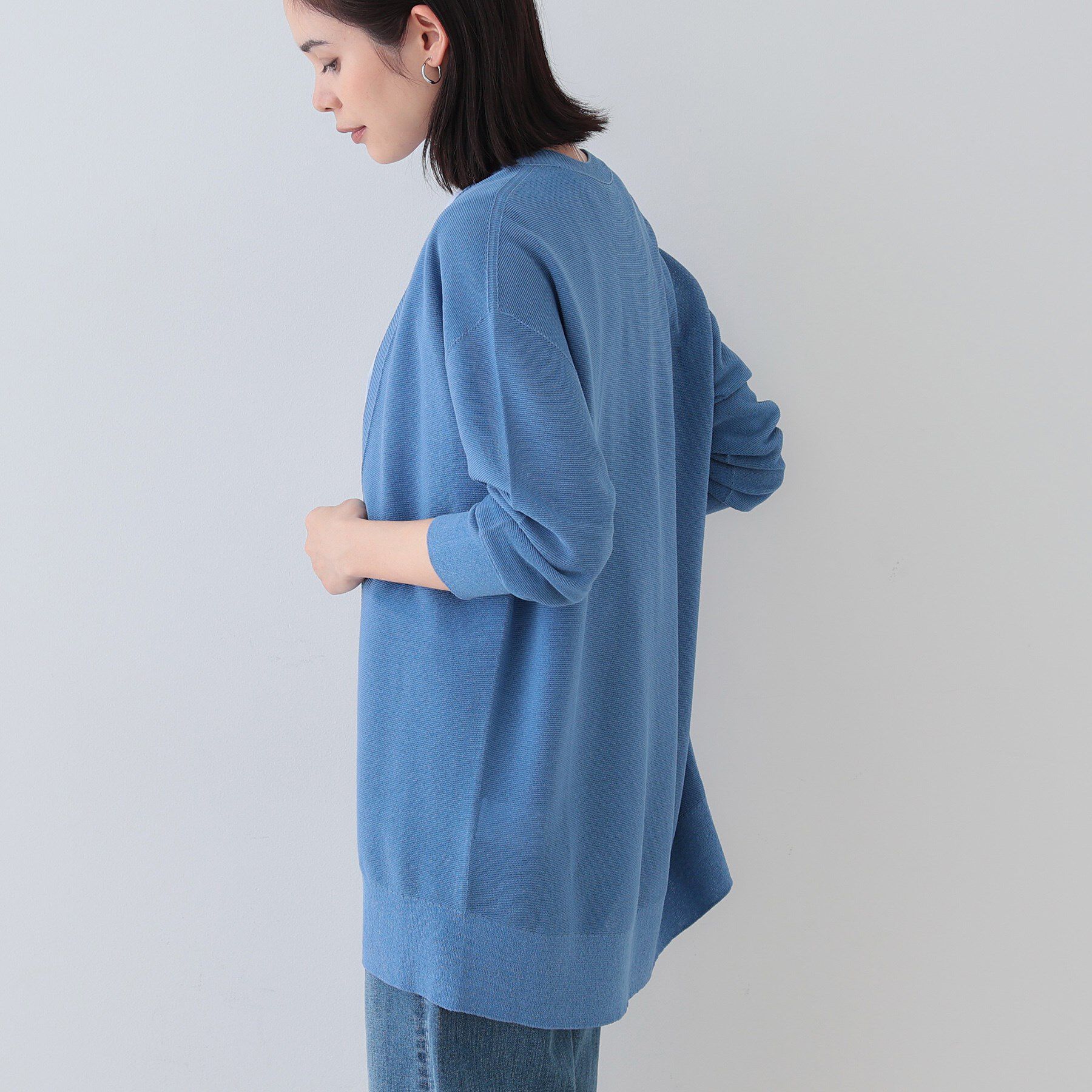 INDIVI「【洗える／和紙混素材】ドライタッチニットカーディガン」|カーディガン|