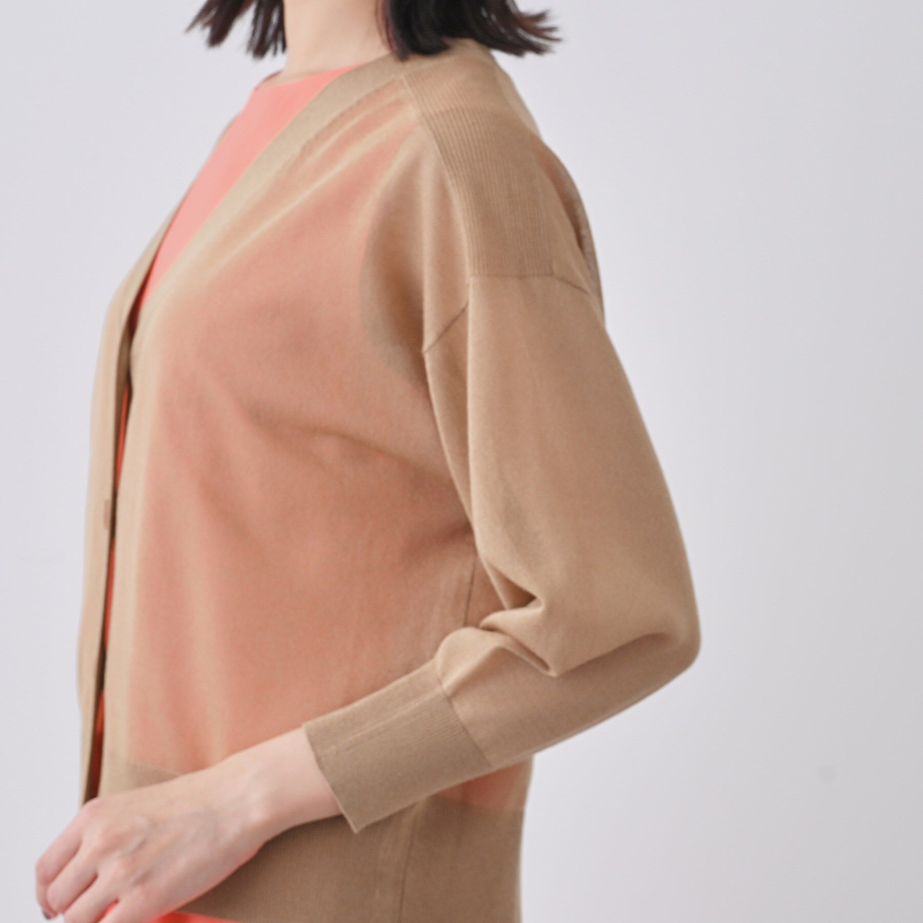 INDIVI「【大人シアーラメ】きれいめニットカーディガン」|カーディガン|