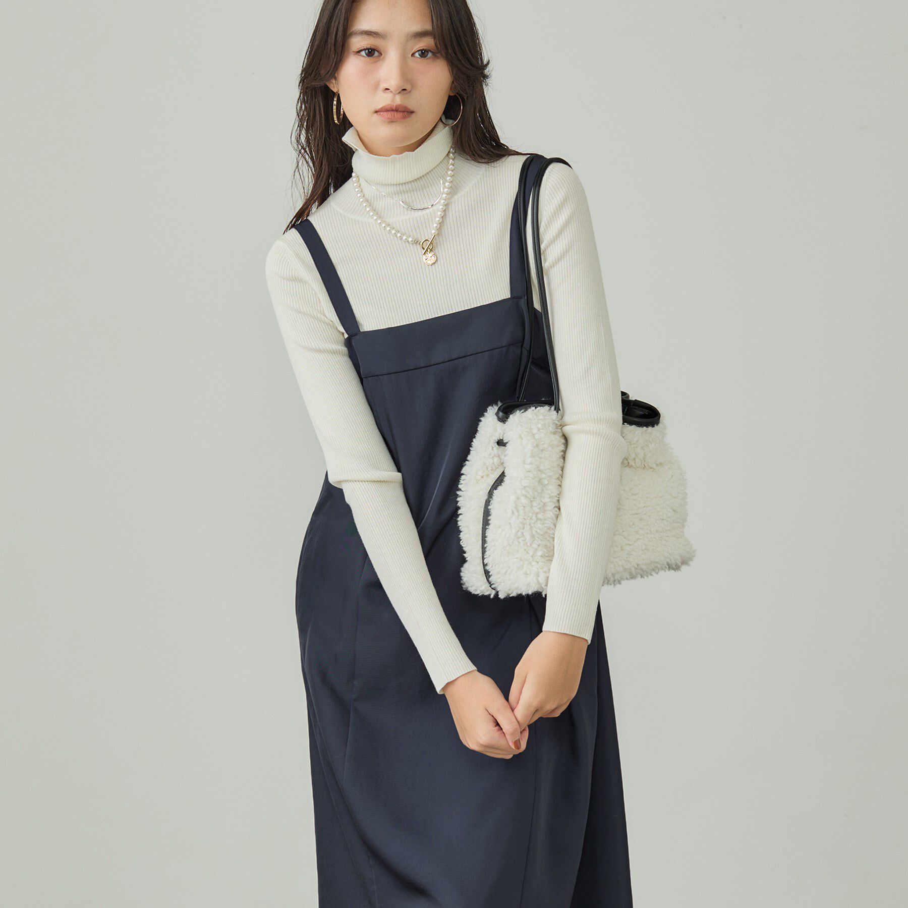 INDIVI「【洗える／UVケア】スリップワンピース」|ワンピース|ネイビー(094)