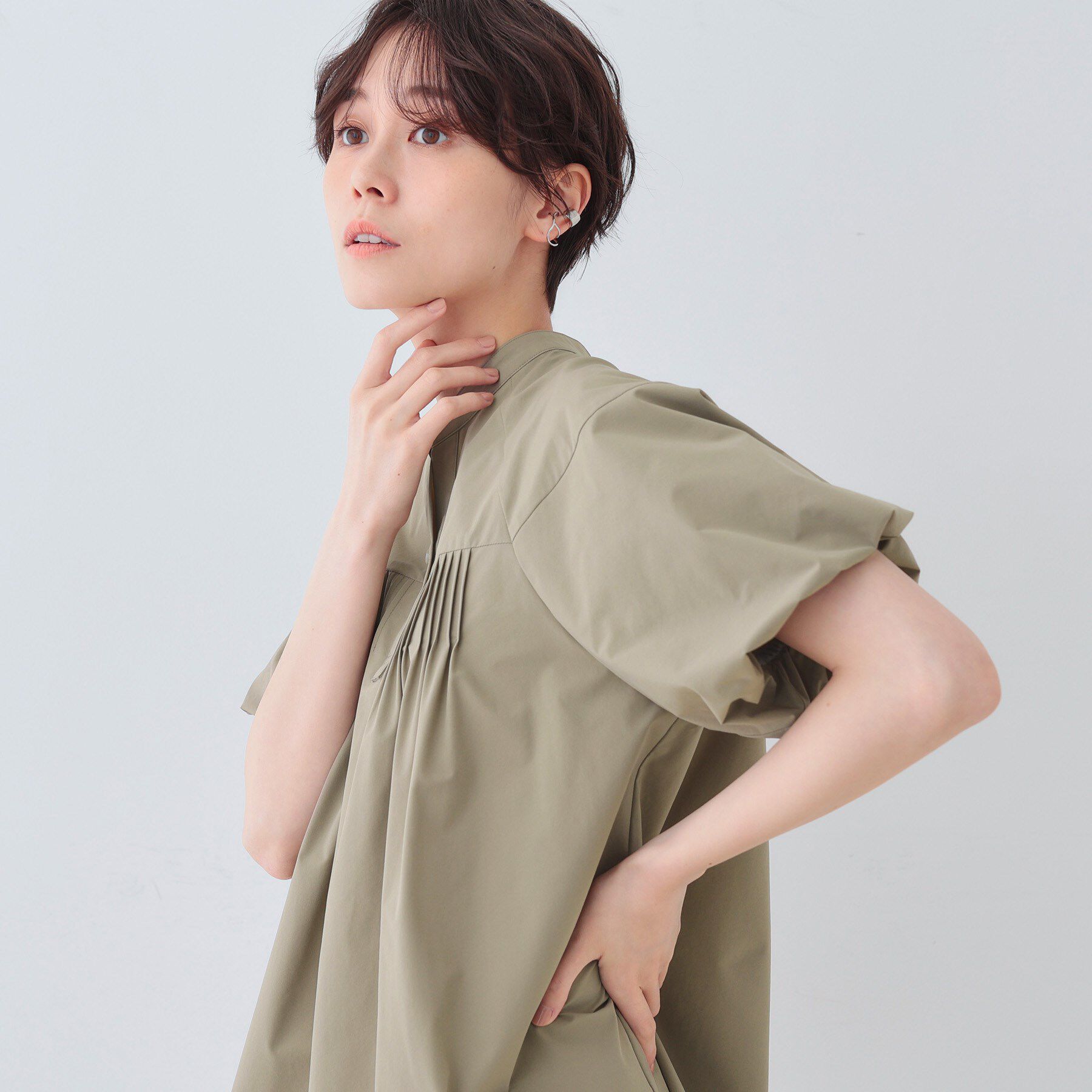 INDIVI「【通気性◎撥水／UV／SETUP可能】アクティブブラウス」|シャツ・ブラウス|