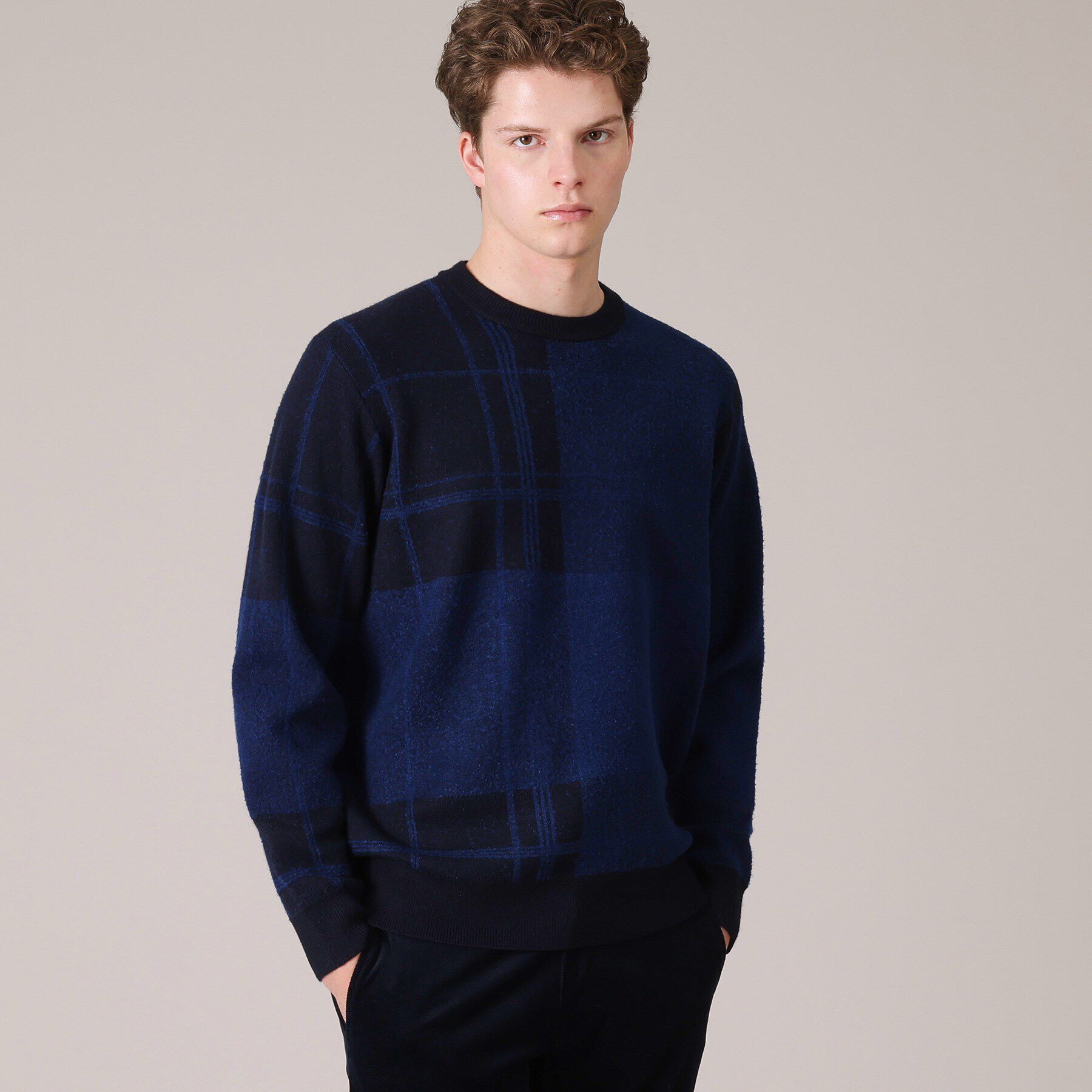 TAKEO KIKUCHI「ビッグチェック プルオーバー ニット」|ニット・セーター|