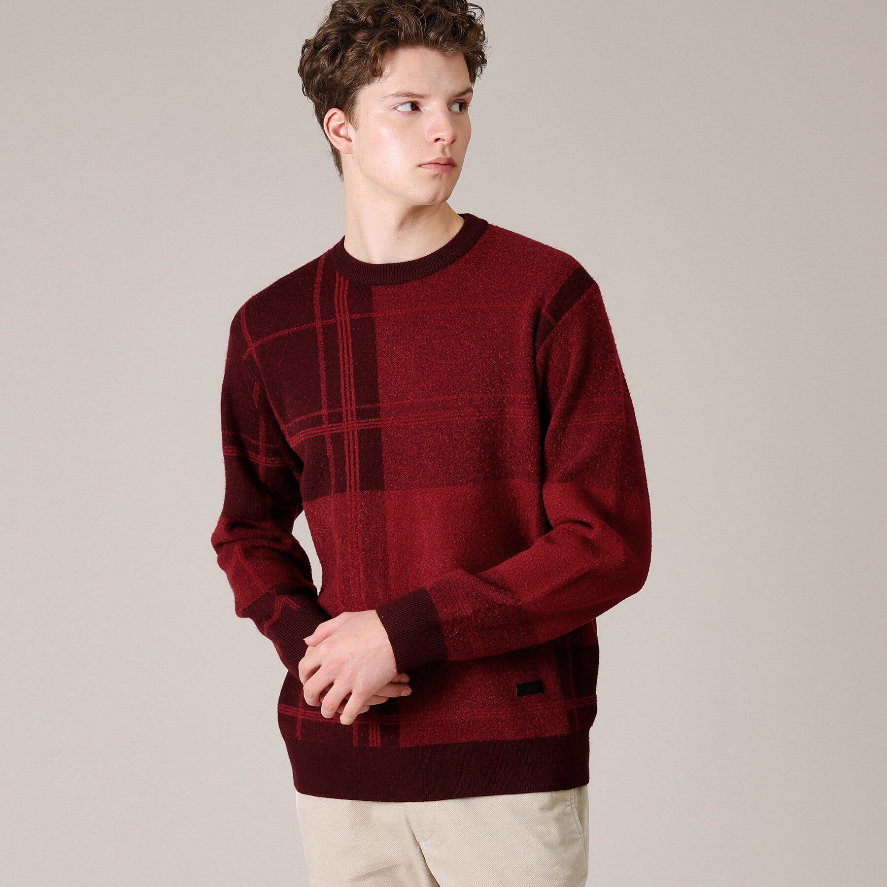 TAKEO KIKUCHI「ビッグチェック プルオーバー ニット」|ニット・セーター|