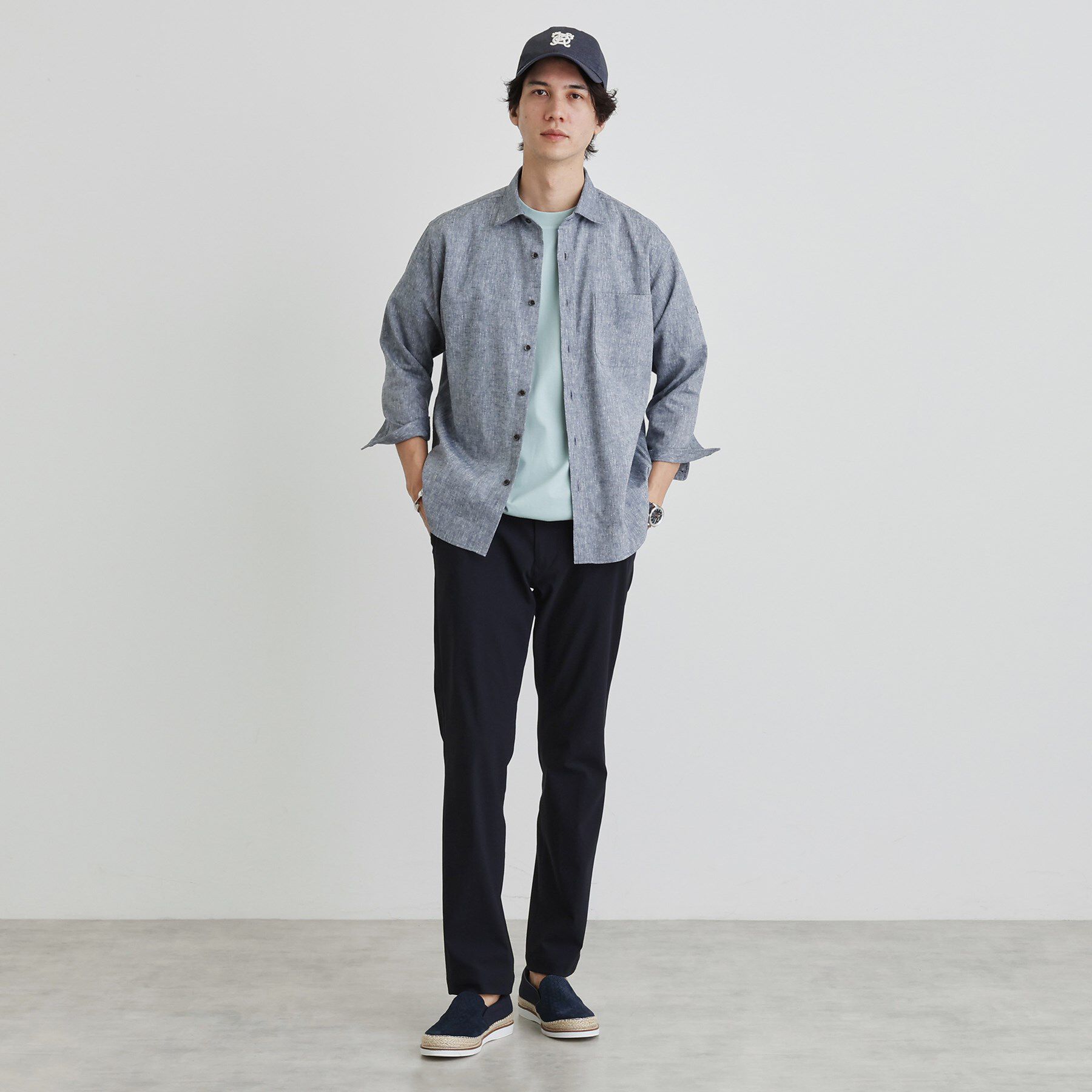 TAKEO KIKUCHI「ハイブリッド リネン 7分袖 シャツ」|シャツ・ブラウス|