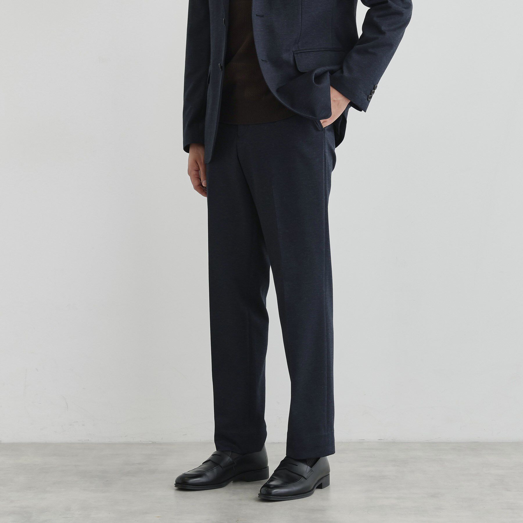 TAKEO KIKUCHI「【None Of Stress】アクティブジャージ 千鳥 パンツ」|その他|ネイビー(494)