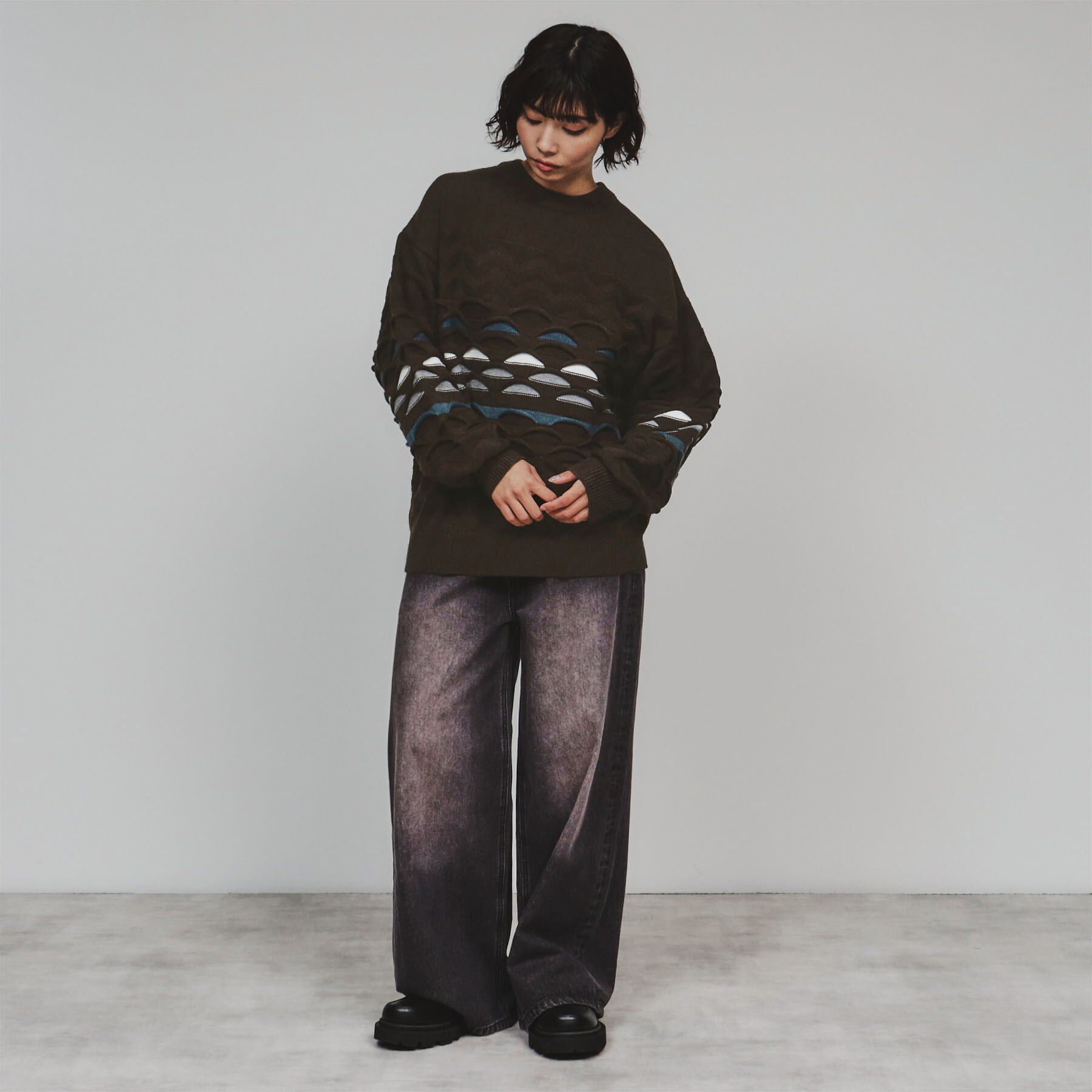 tk.TAKEO KIKUCHI「クージー柄ニットプルオーバー」|ニット・セーター|