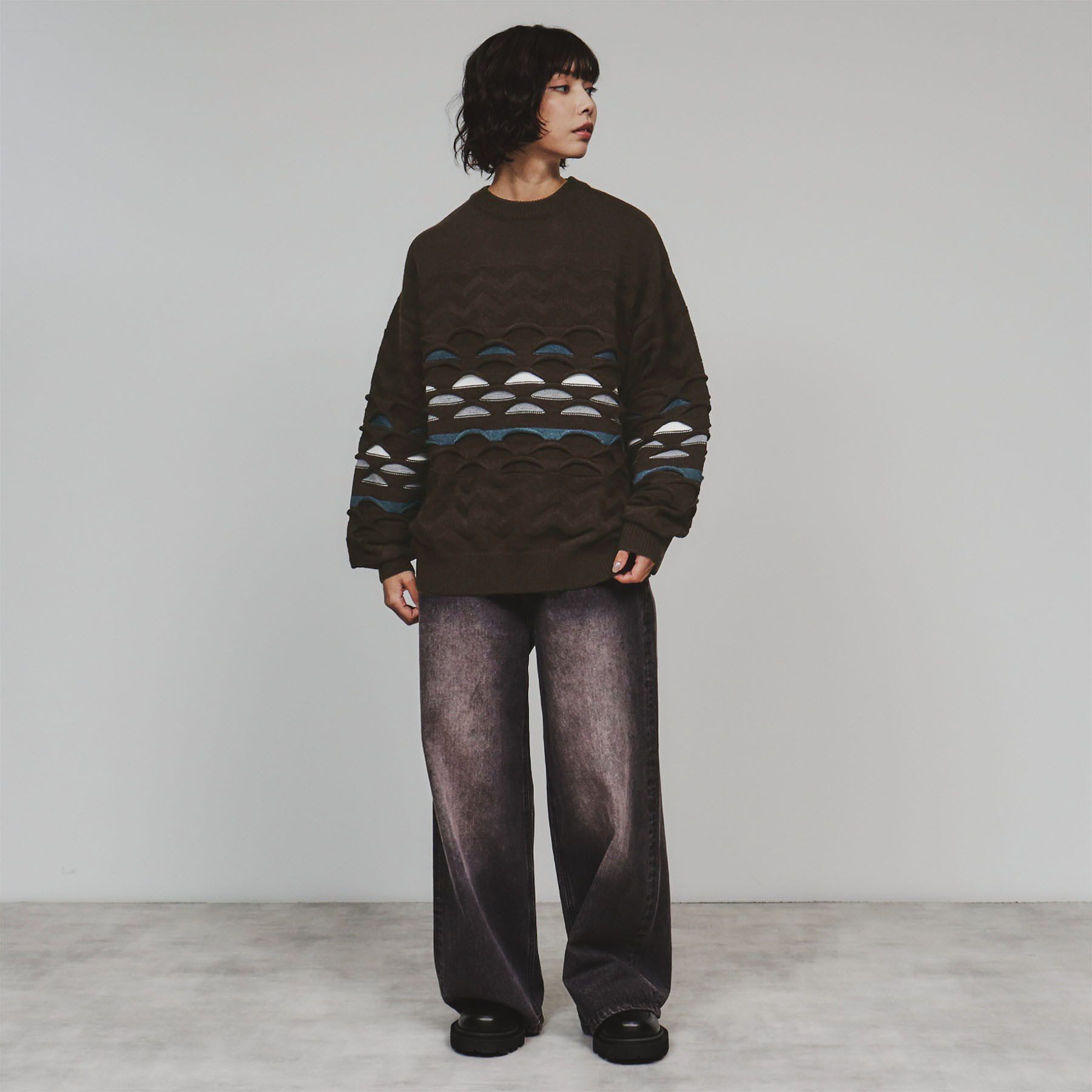 tk.TAKEO KIKUCHI「クージー柄ニットプルオーバー」|ニット・セーター|