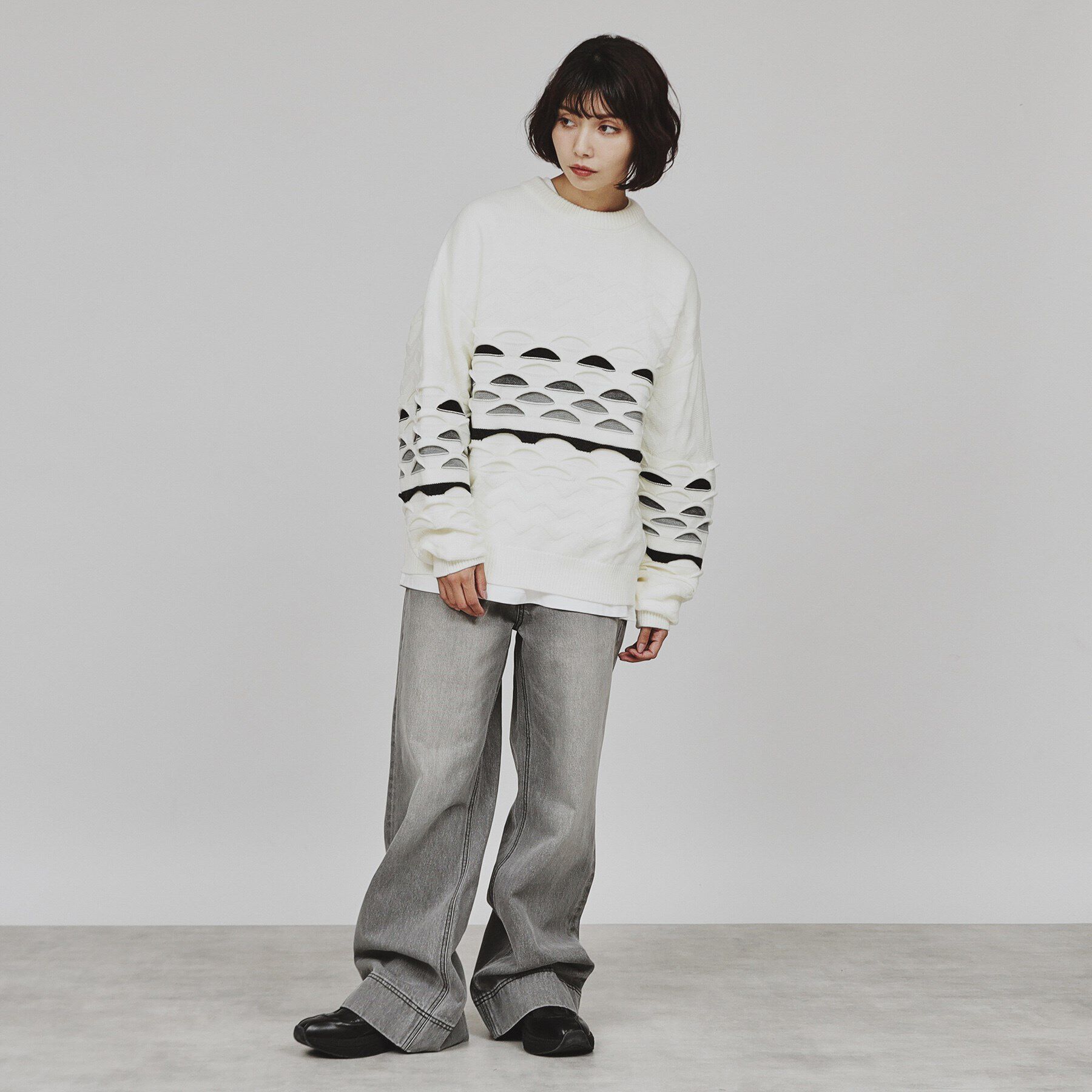 tk.TAKEO KIKUCHI「クージー柄ニットプルオーバー」|ニット・セーター|