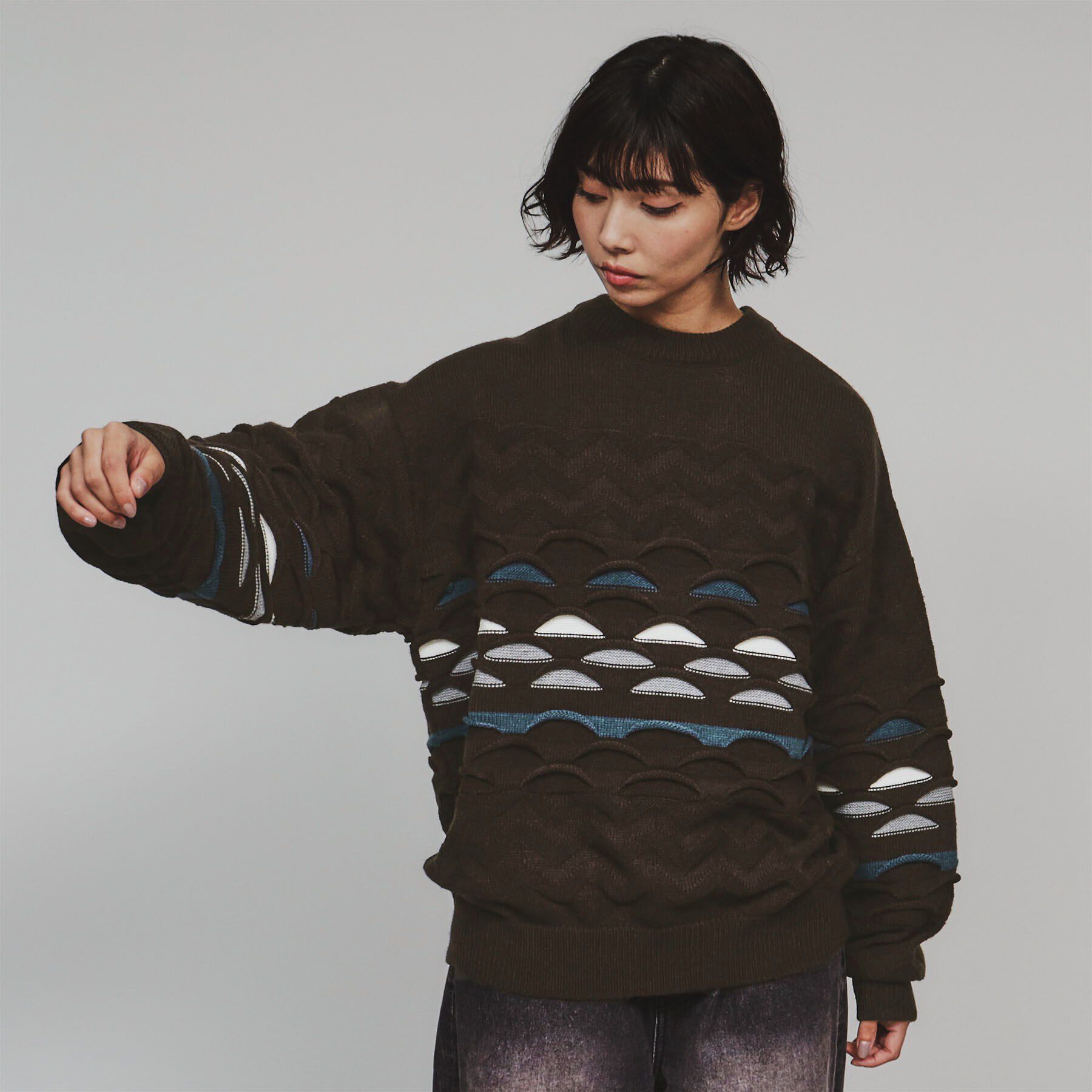 tk.TAKEO KIKUCHI「クージー柄ニットプルオーバー」|ニット・セーター|