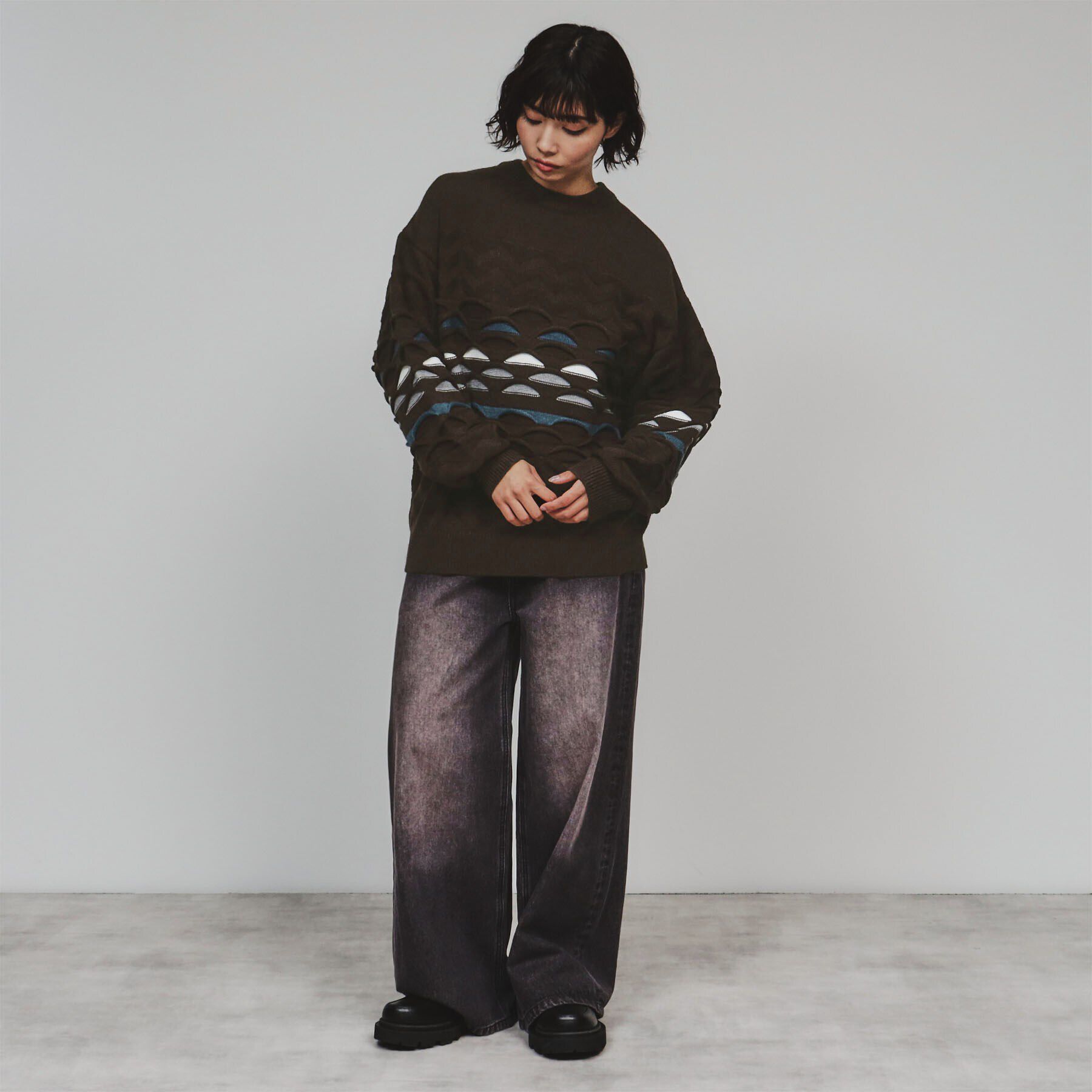 tk.TAKEO KIKUCHI「クージー柄ニットプルオーバー」|ニット・セーター|