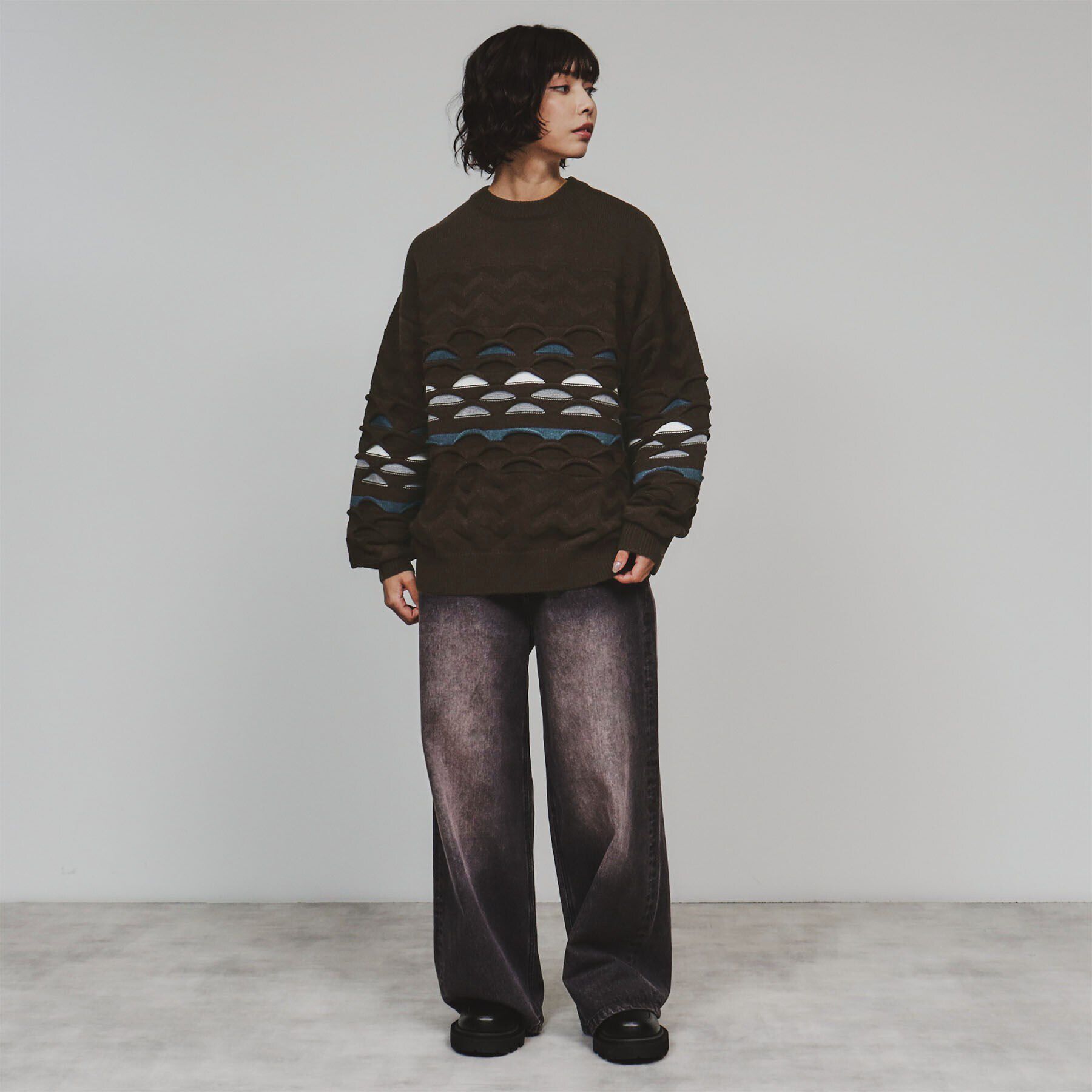 tk.TAKEO KIKUCHI「クージー柄ニットプルオーバー」|ニット・セーター|