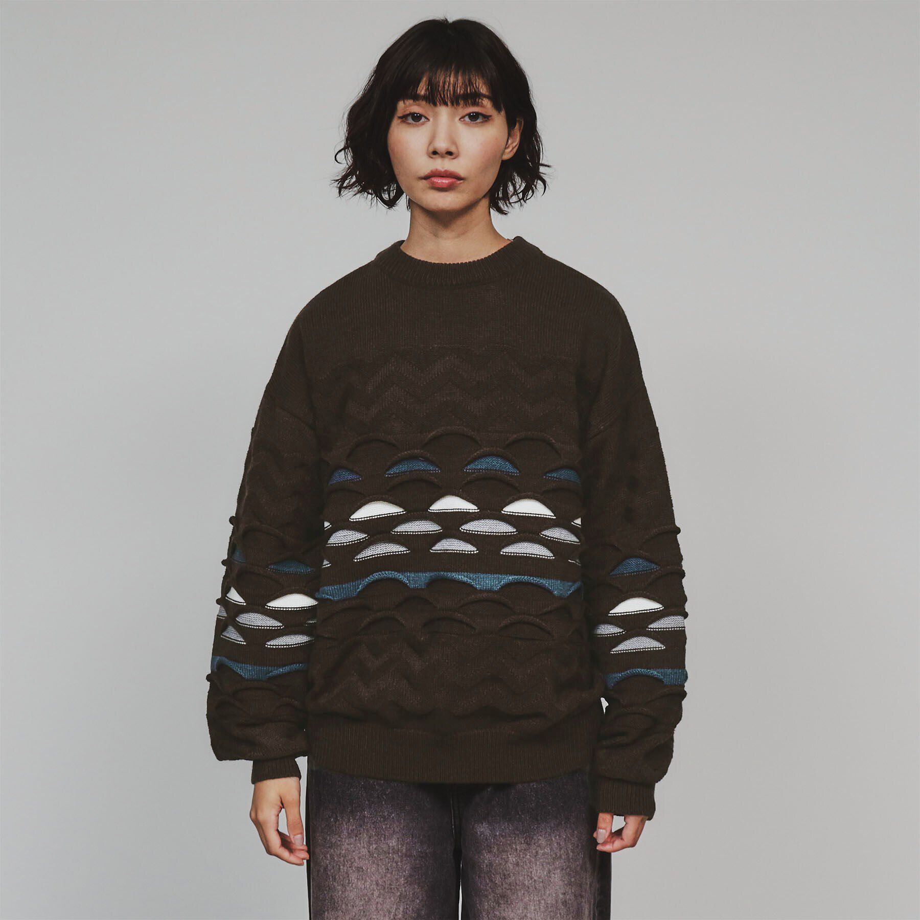 tk.TAKEO KIKUCHI「クージー柄ニットプルオーバー」|ニット・セーター|