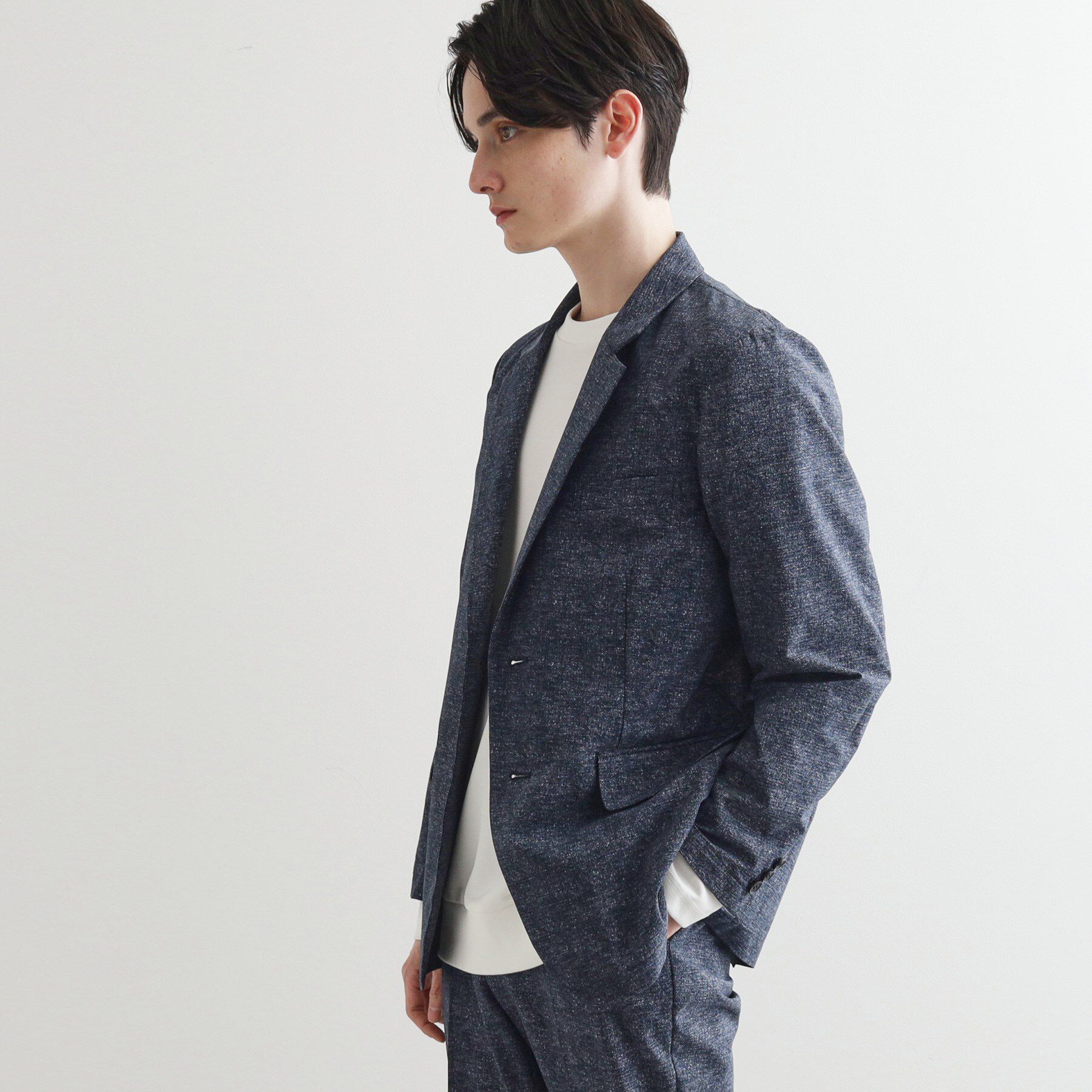 tk.TAKEO KIKUCHI「【洗える／通気性】COOL DOTS(R)テーラードジャケット（セットアップ対応）」|テーラードジャケット|ブルー(792)