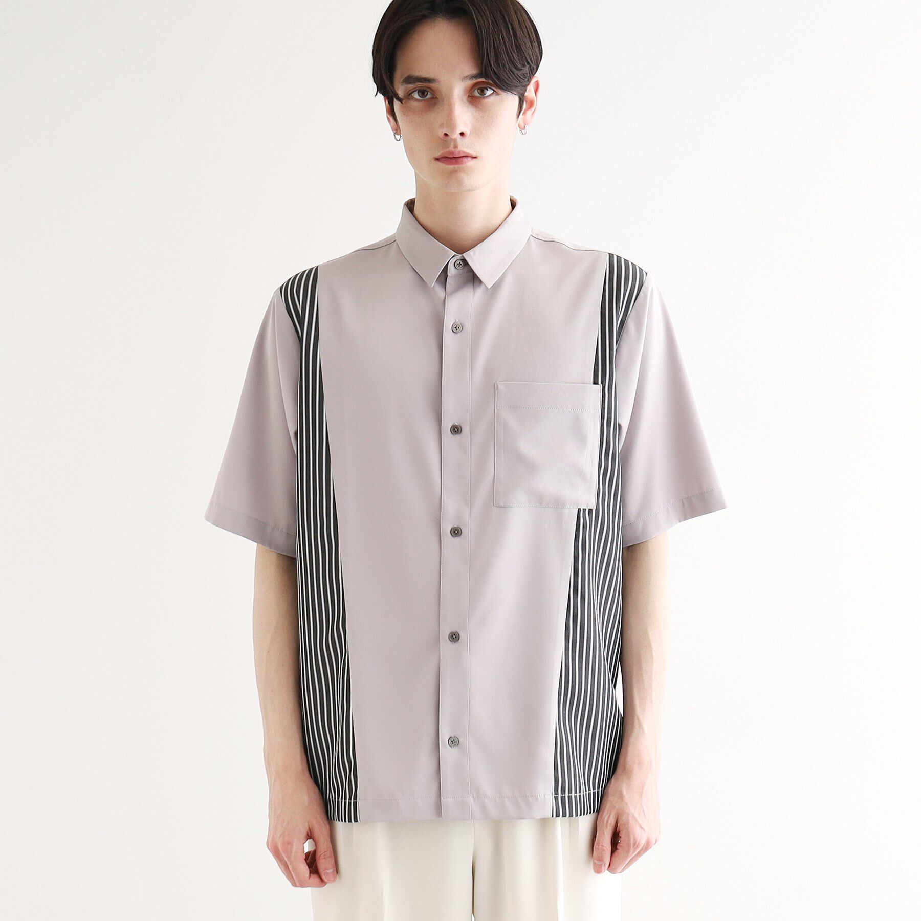 tk.TAKEO KIKUCHI「ストライプスイッチシャツ」|シャツ・ブラウス|