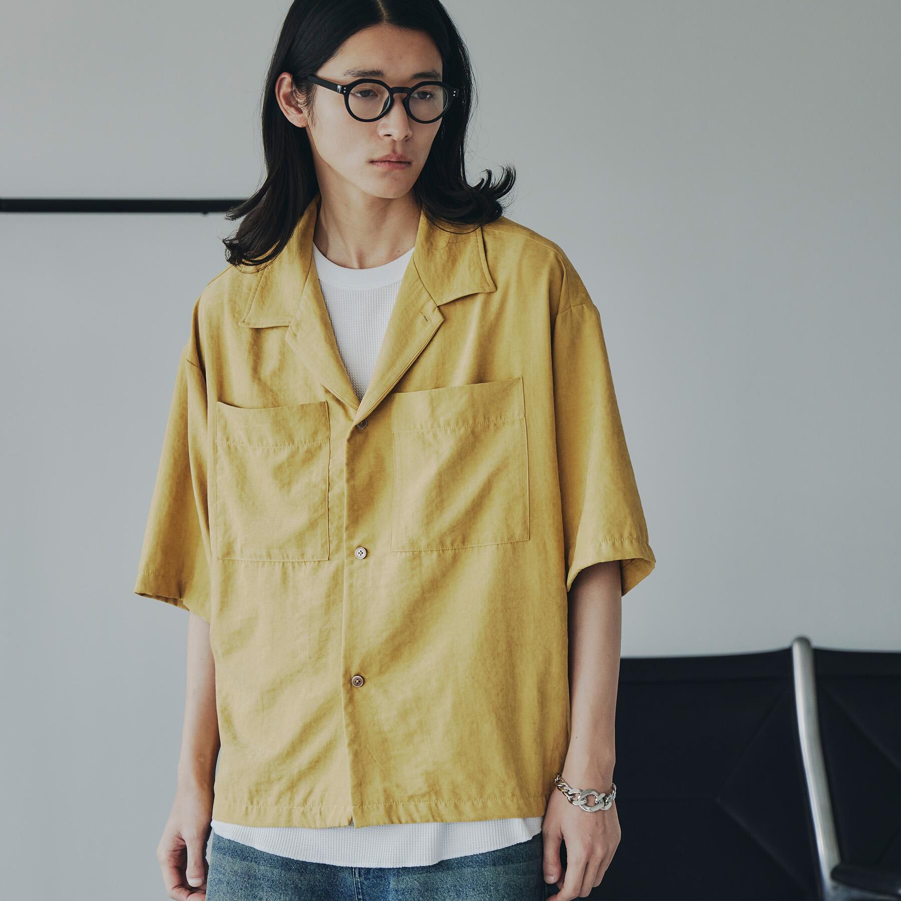 tk.TAKEO KIKUCHI「ヴィンテージライククロップドシャツ」|シャツ・ブラウス|マスタード(033)
