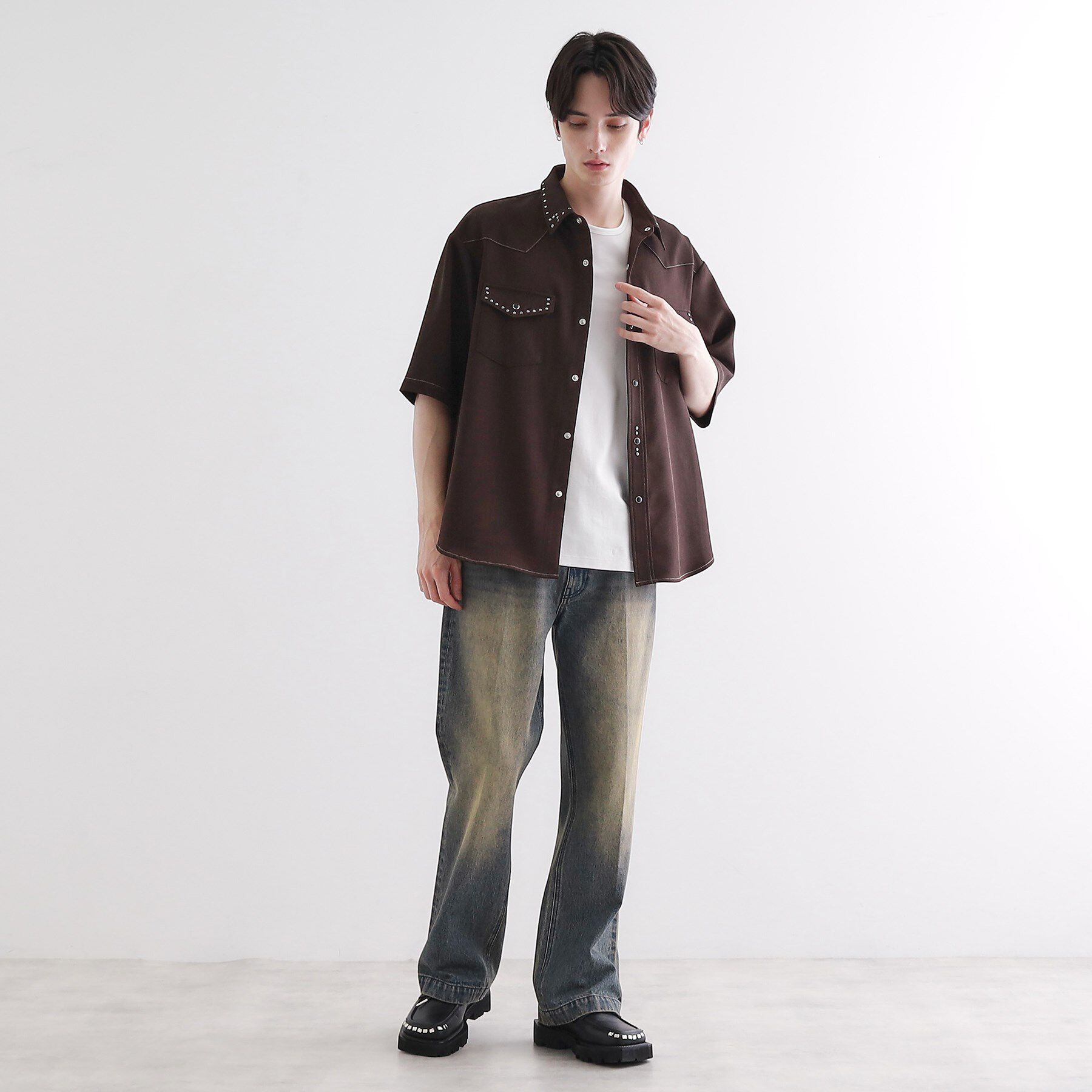 tk.TAKEO KIKUCHI「フレアデニムパンツ」|デニム|