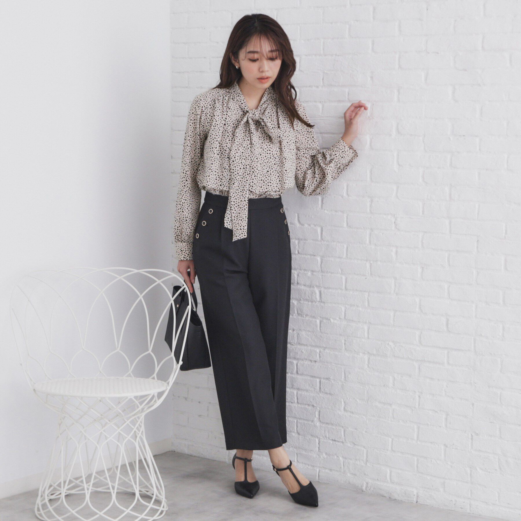 index「《5color/XS-LLsize》レイヤードボウタイブラウス【洗濯機洗い可/イージーアイロン】」|シャツ・ブラウス|