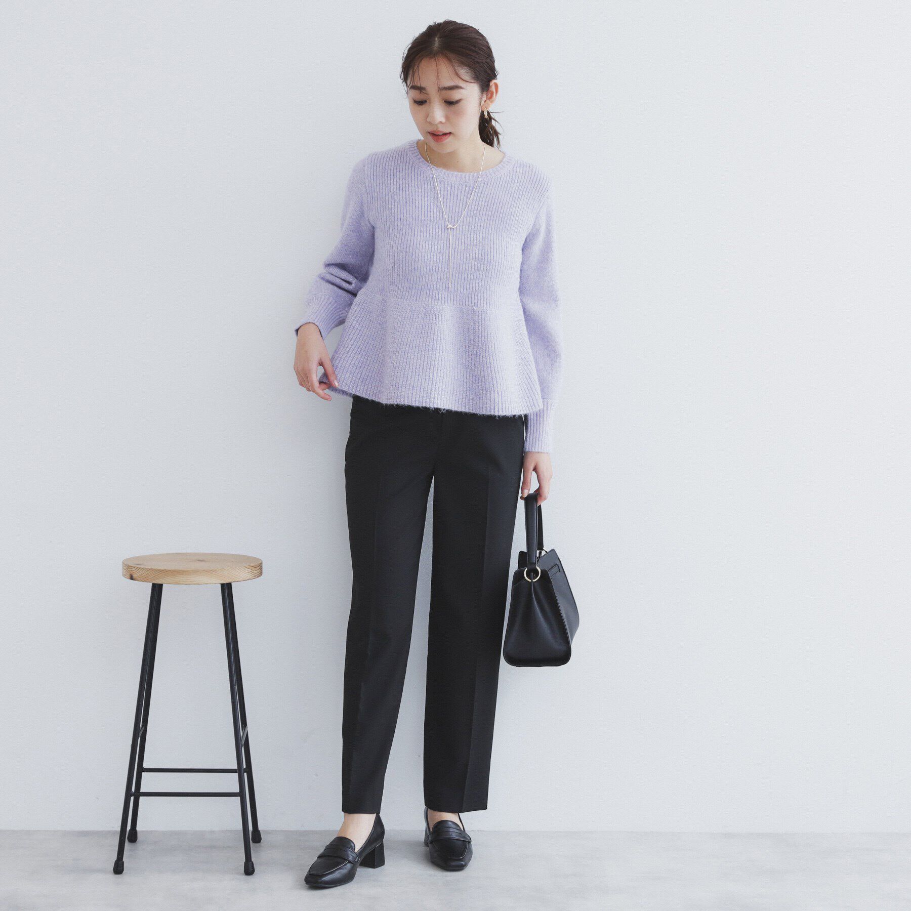 index「ラメペプラムニットトップス【洗濯機洗い可】」|ニット・セーター|