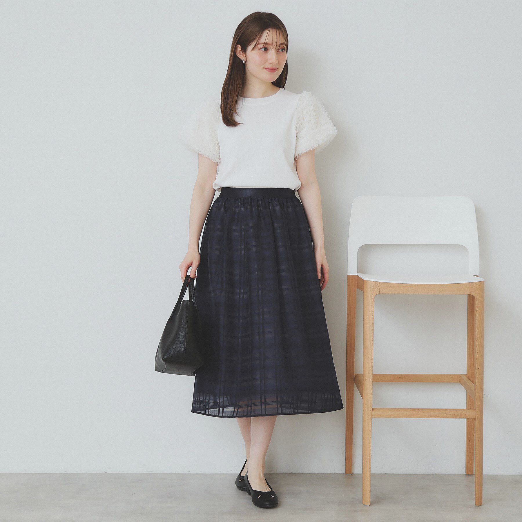 index「シアーチェックタックフレアスカート【洗濯機洗い可/イージーアイロン】」|スカート|