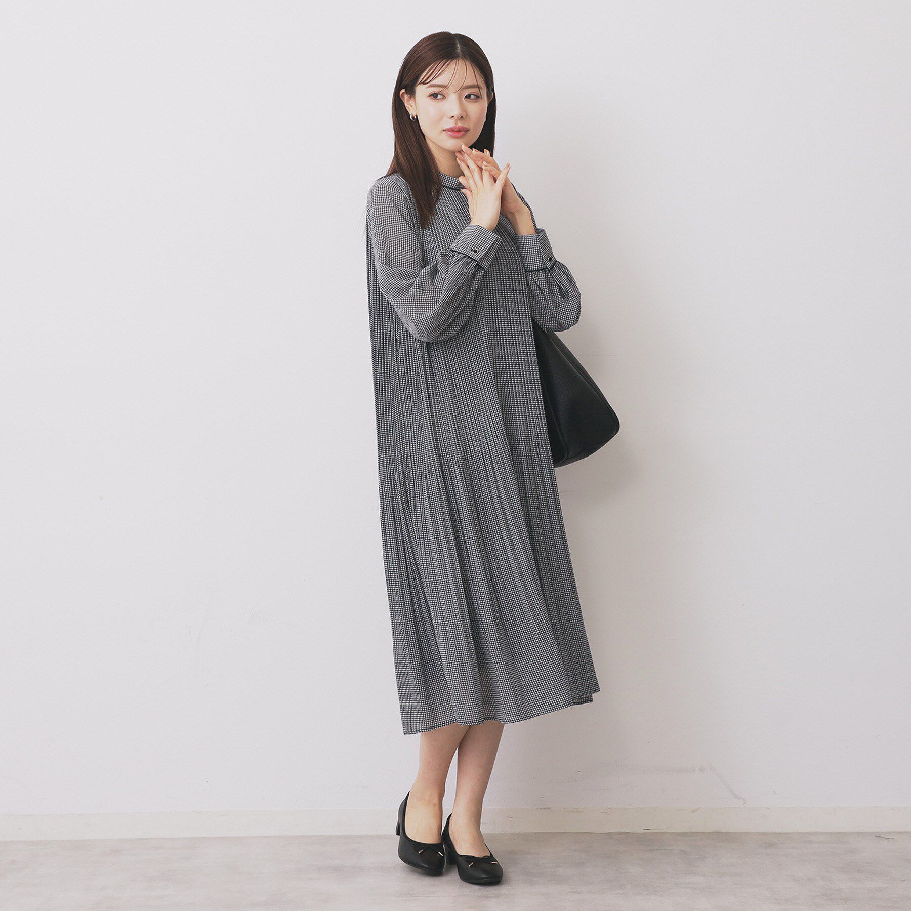 index「《5色展開/S-3Lサイズ》プリーツフレアワンピース【洗濯機OK/防シワ】」|ワンピース|