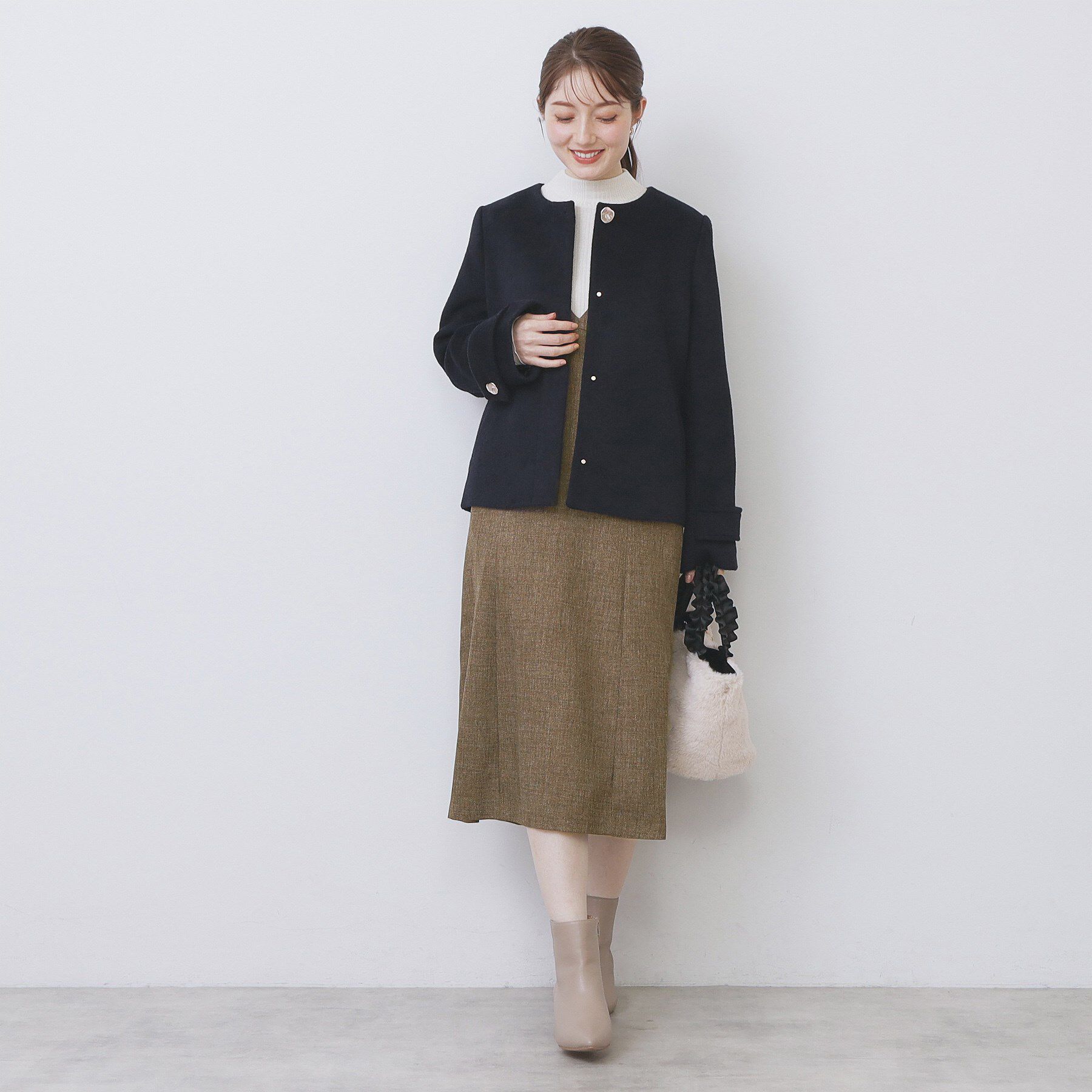 index「ヴィンテージツイードジャンスカ【洗濯機OK/防シワ】」|ワンピース|