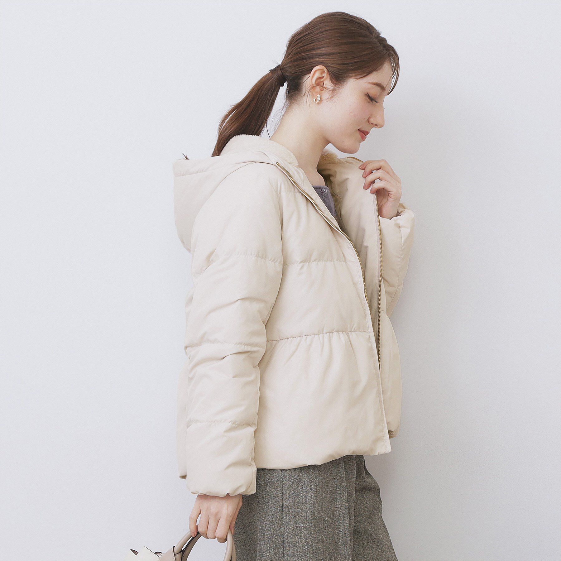 index「KAWADAダウンペプラムショートコート【撥水/洗濯機OK/静電気防止裏地】」|ダウン|