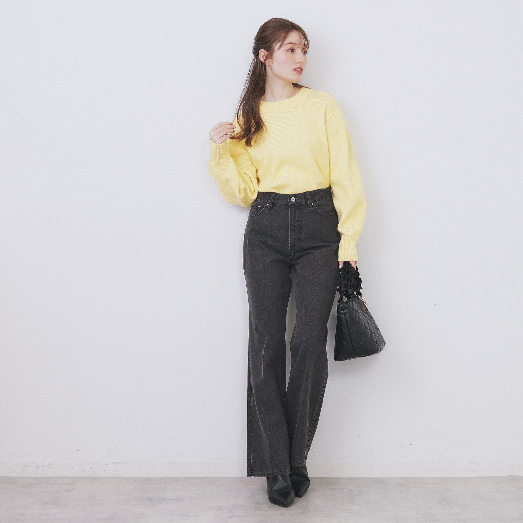 index「モックネックボクシーラメニット【洗濯機OK】《7col》」|ニット・セーター|