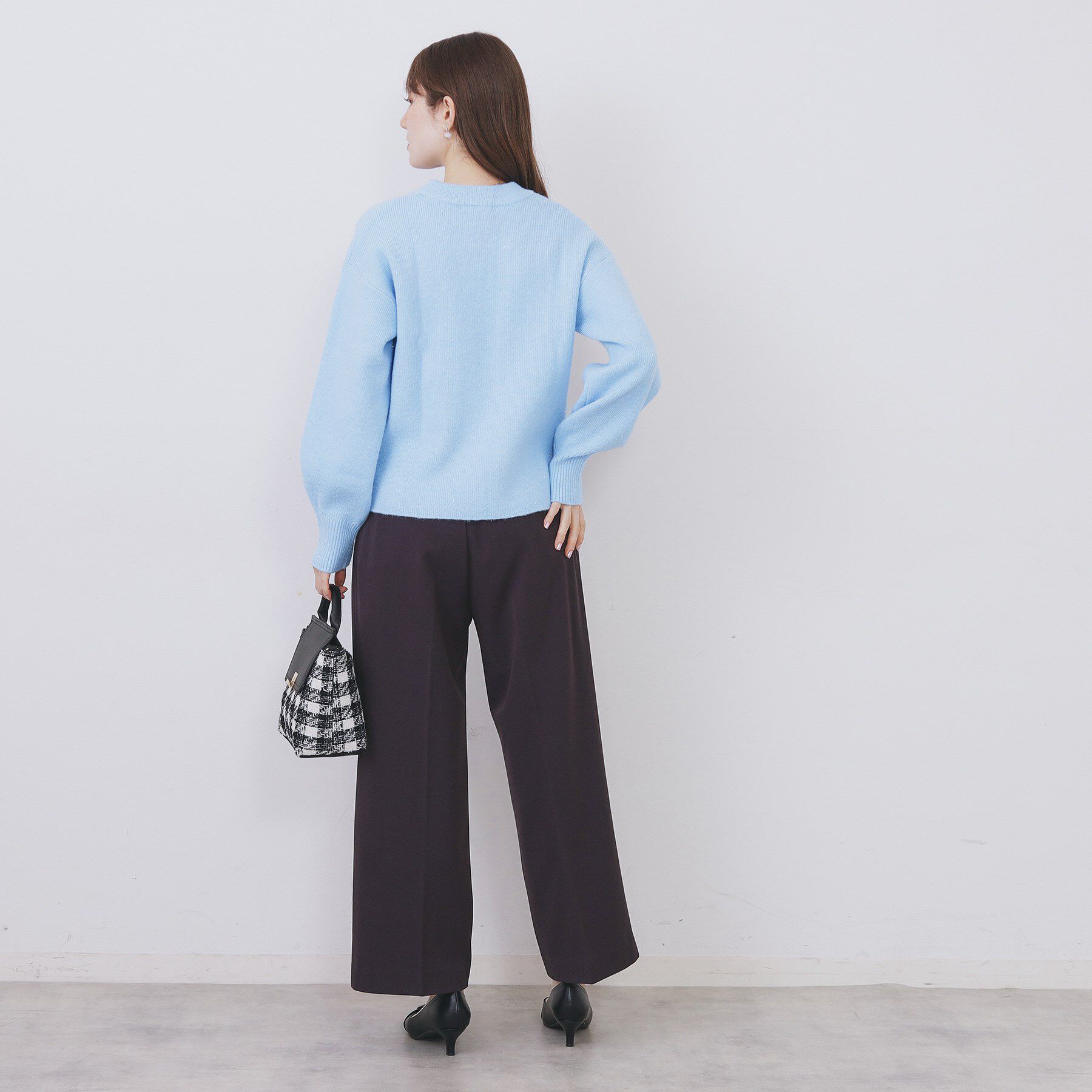 index「モックネックボクシーラメニット【洗濯機OK】《7col》」|ニット・セーター|