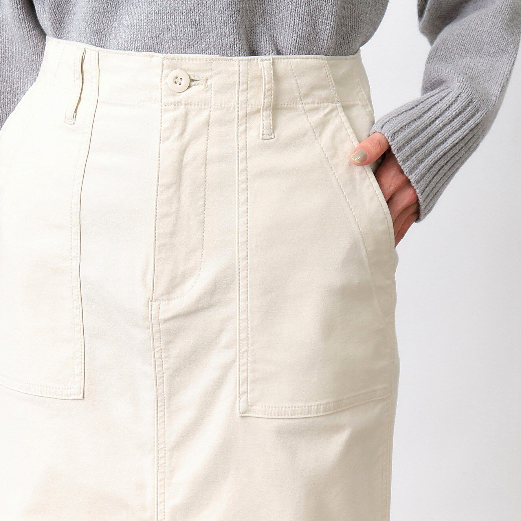 OPAQUE.CLIP「ストレッチベイカースカート/オーガニックコットン混【洗濯機洗い可／ストレッチ】」|スカート|