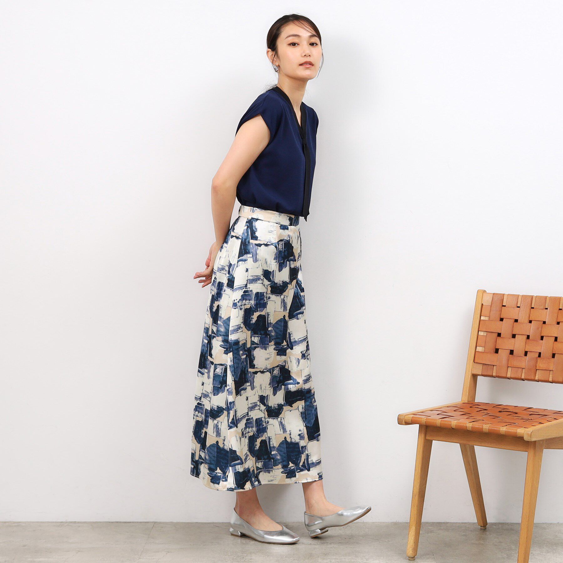 OPAQUE.CLIP「《美人百花掲載》クールタッチボウタイニット【接触冷感/UVケア/洗濯機洗い可】」|ニット・セーター|