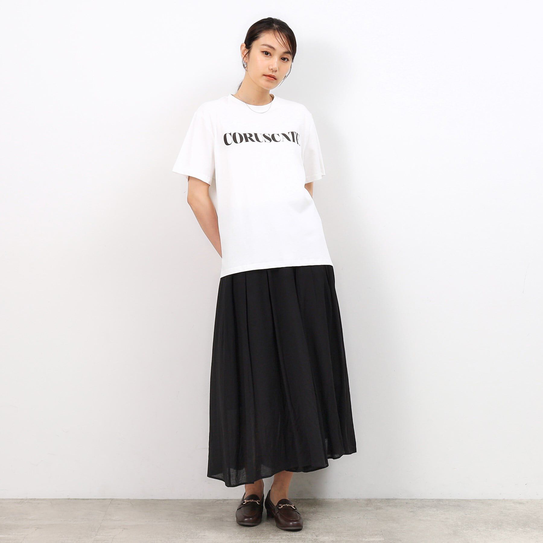 OPAQUE.CLIP「サイドスリットロゴTシャツ【洗濯機洗い可】」|Tシャツ・カットソー|