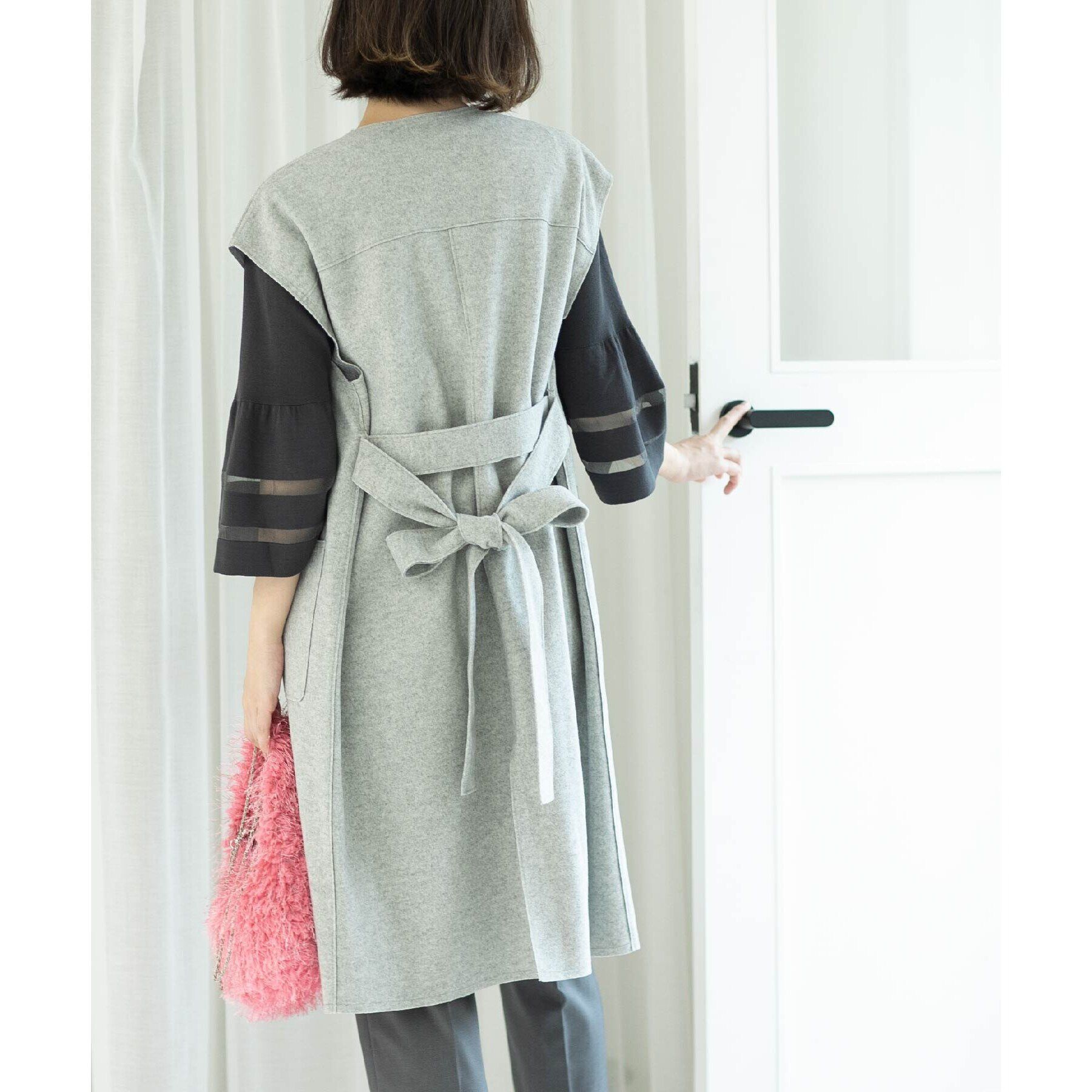 OPAQUE.CLIP「ウールライクロングジレ【洗濯機洗い可】」|ベスト・ジレ|