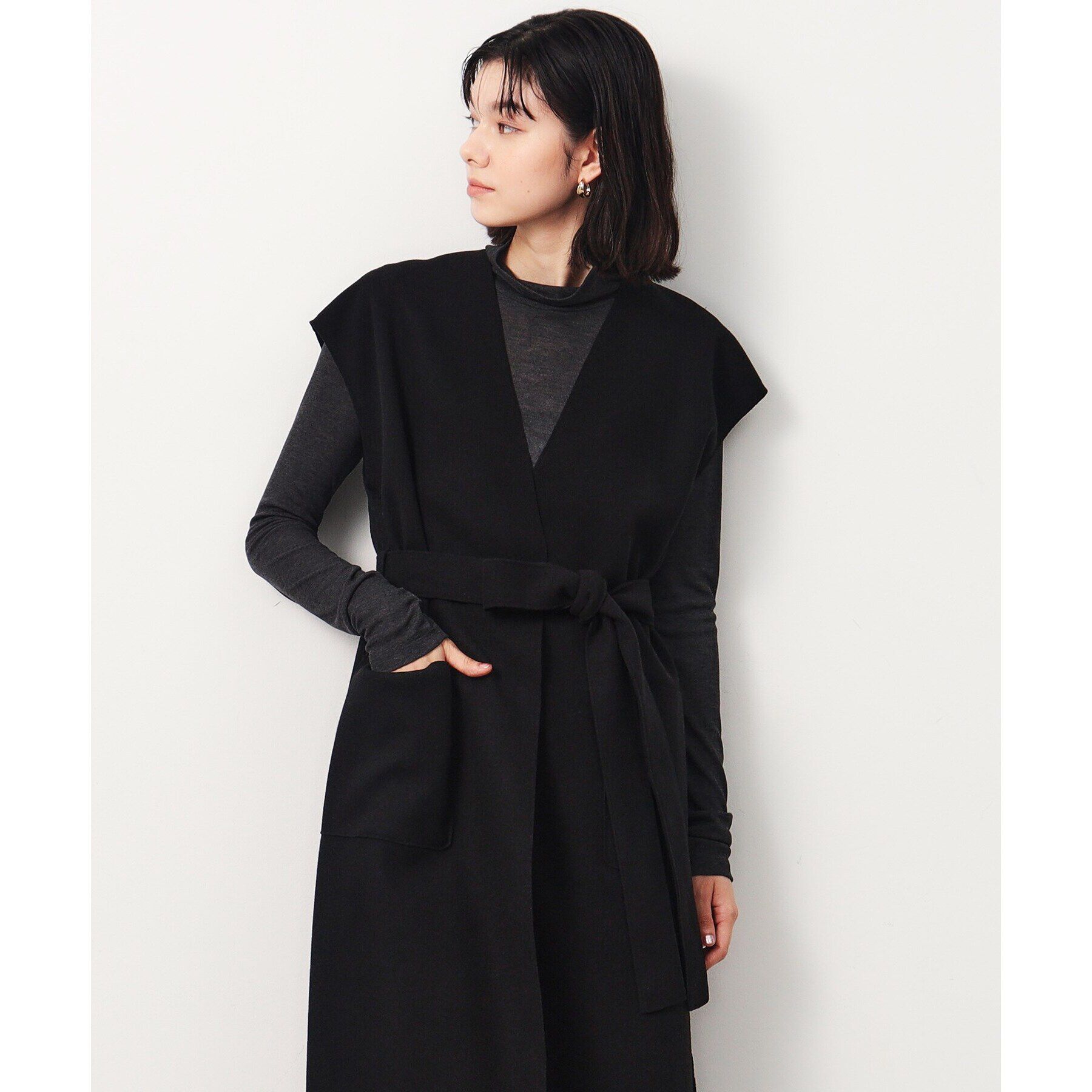 OPAQUE.CLIP「ウールライクロングジレ【洗濯機洗い可】」|ベスト・ジレ|