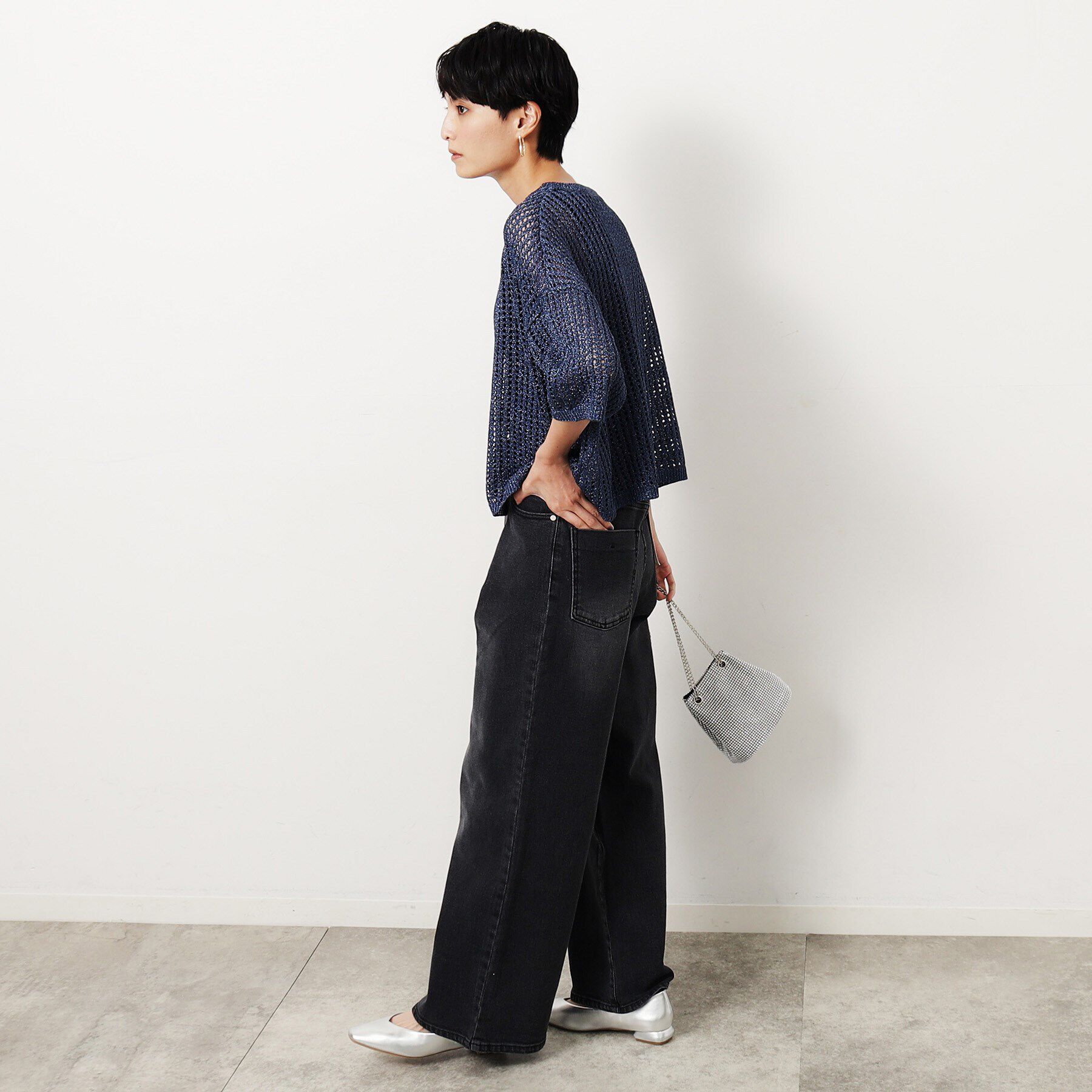 OPAQUE.CLIP「【抗菌防臭加工】スクエアトゥ合皮Vフラットシューズ」|パンプス|