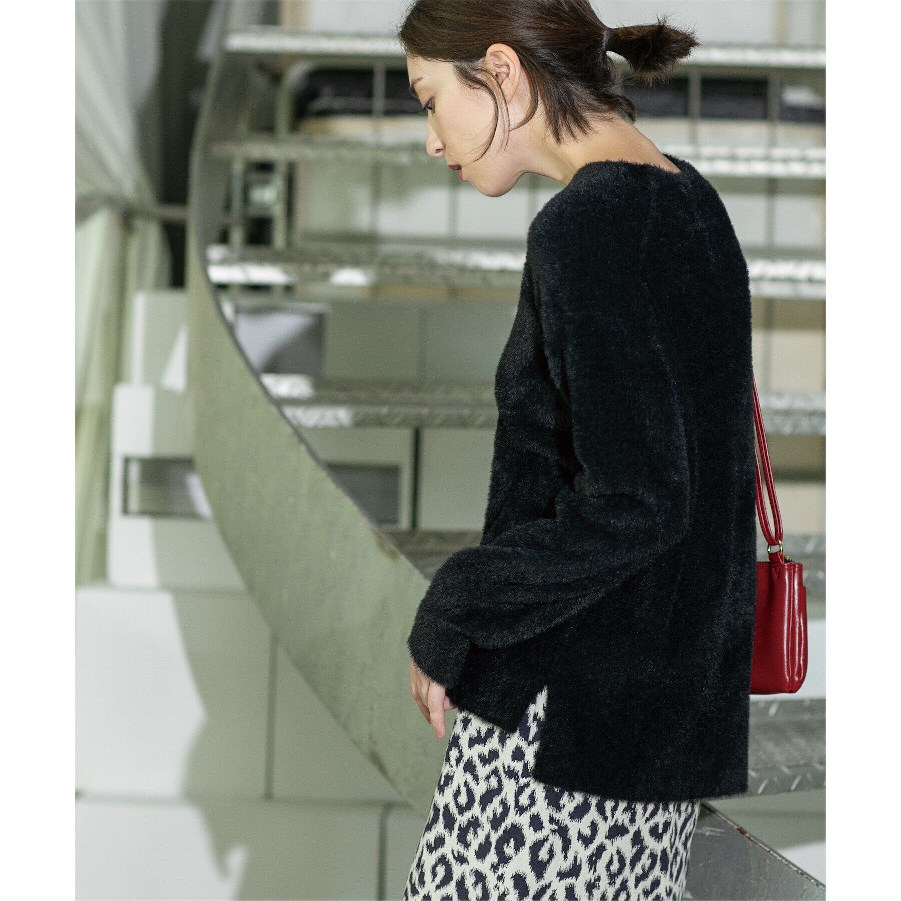 OPAQUE.CLIP「《5color/S-LLsize》フェザーヤーンVネックニット【洗濯機洗い可／抗ピル】」|ニット・セーター|