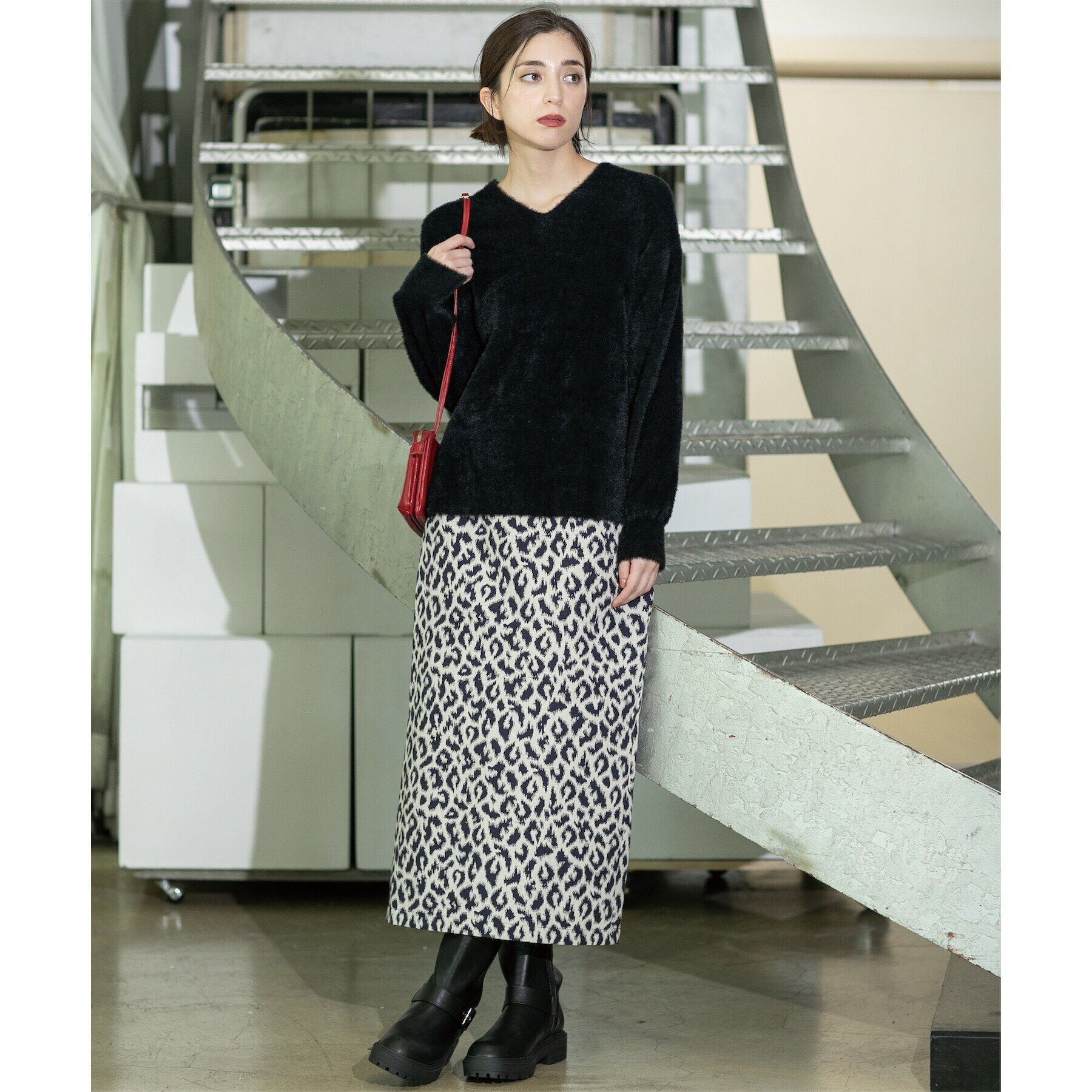 OPAQUE.CLIP「《5color/S-LLsize》フェザーヤーンVネックニット【洗濯機洗い可／抗ピル】」|ニット・セーター|