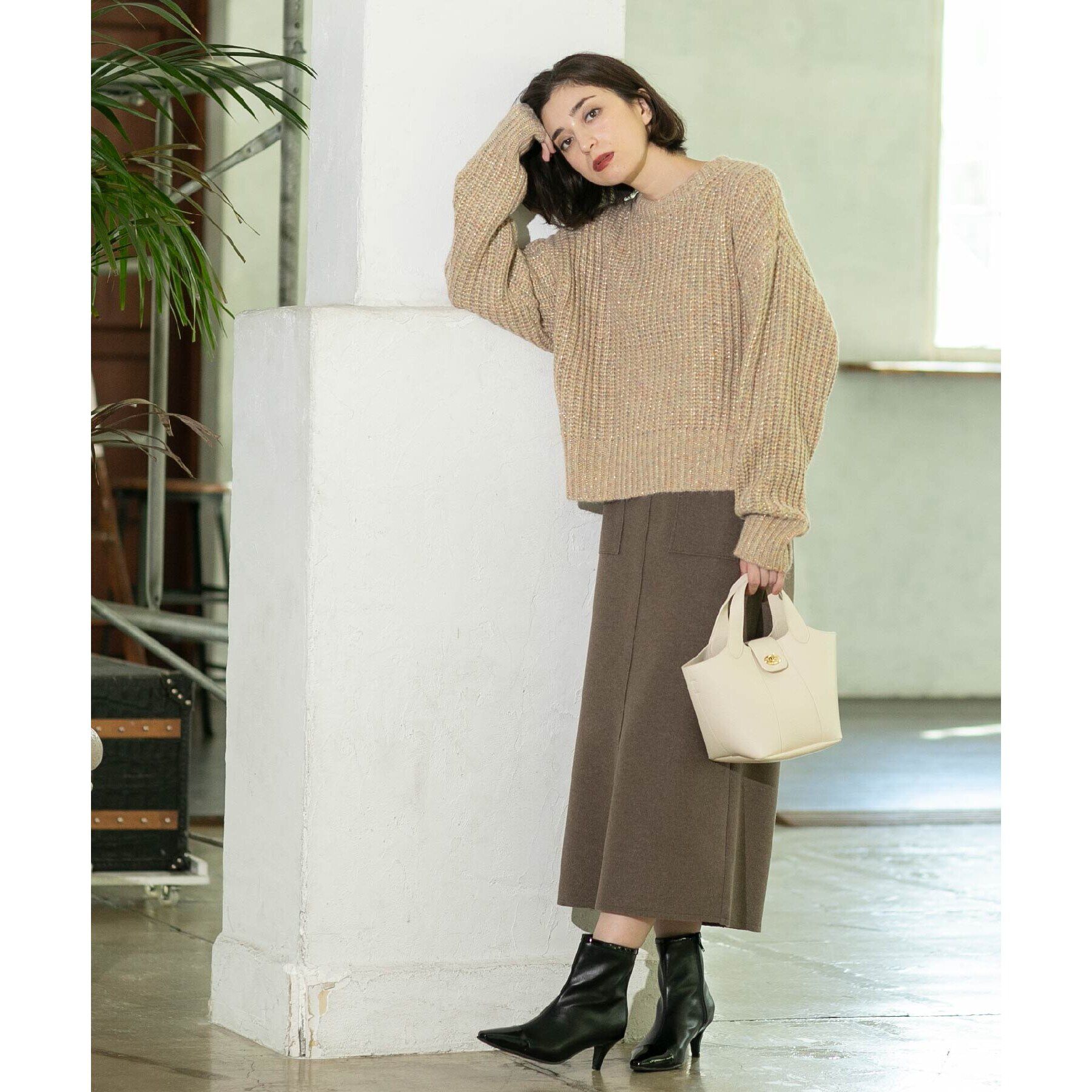 OPAQUE.CLIP「《S-LLsize/7color》ウールライクストレッチタイトスカート【洗濯機洗い可】」|スカート|