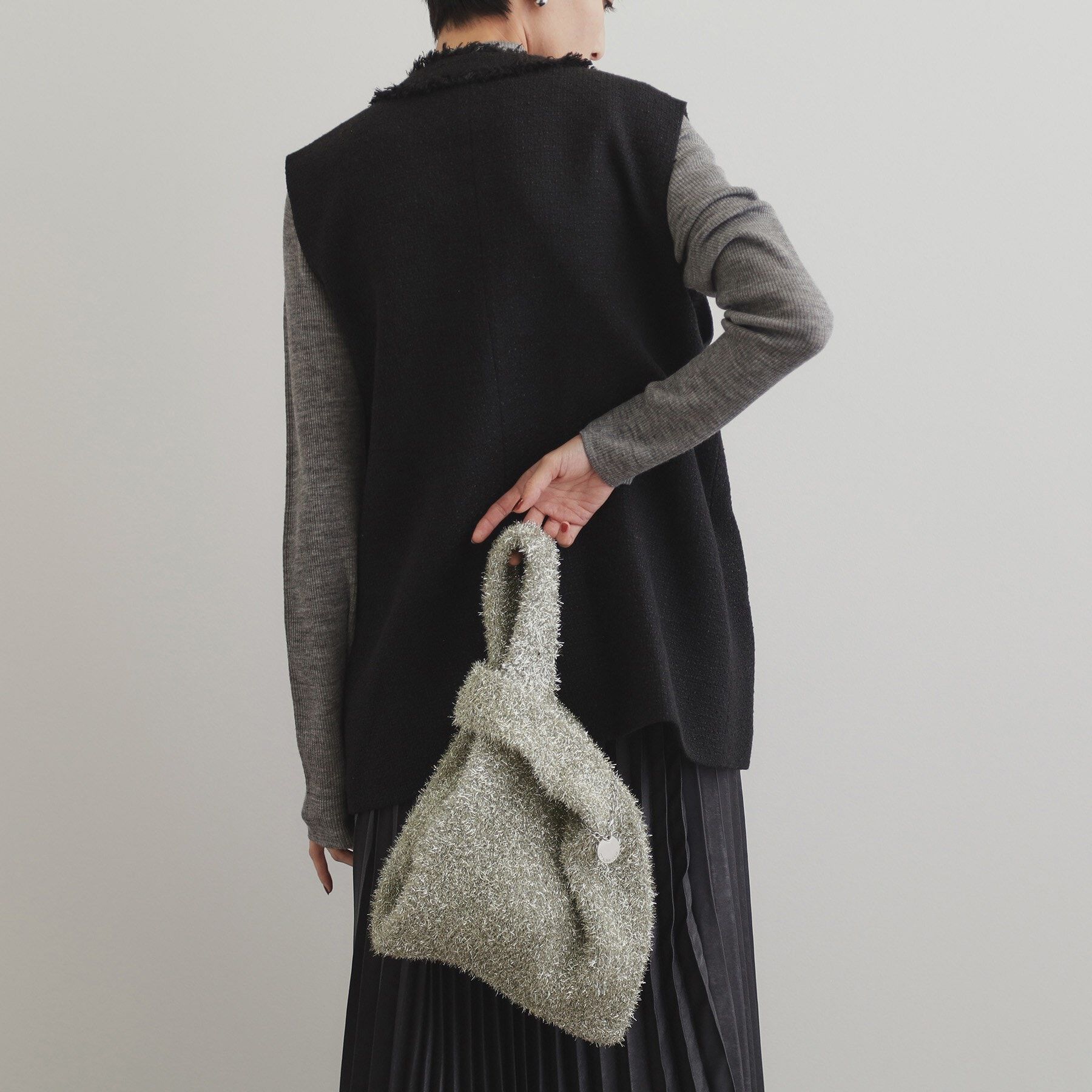 OPAQUE.CLIP「ラメニットバッグ」|ハンドバッグ|